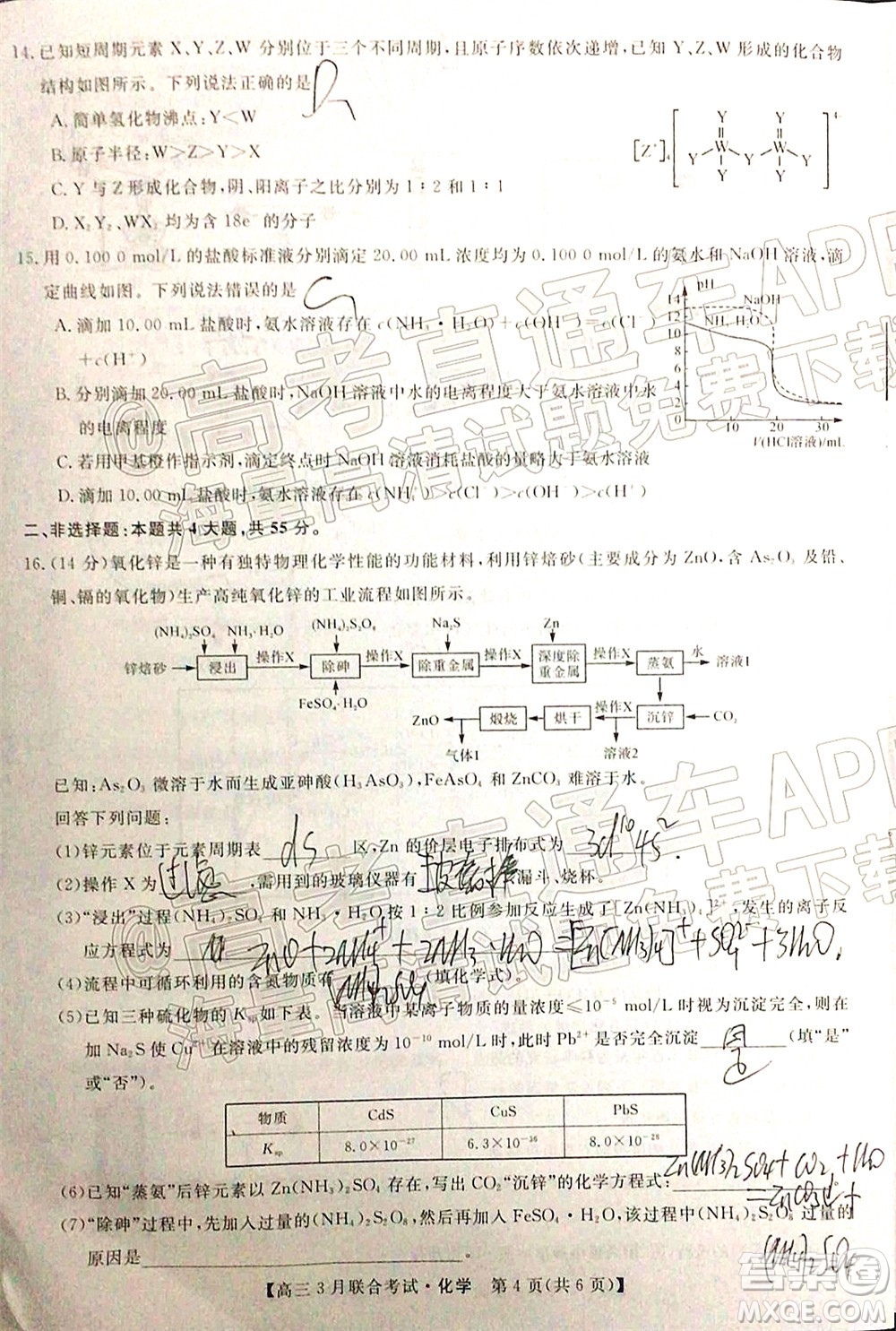暢學無憂遼寧2022屆高三3月聯(lián)合考試化學試題及答案