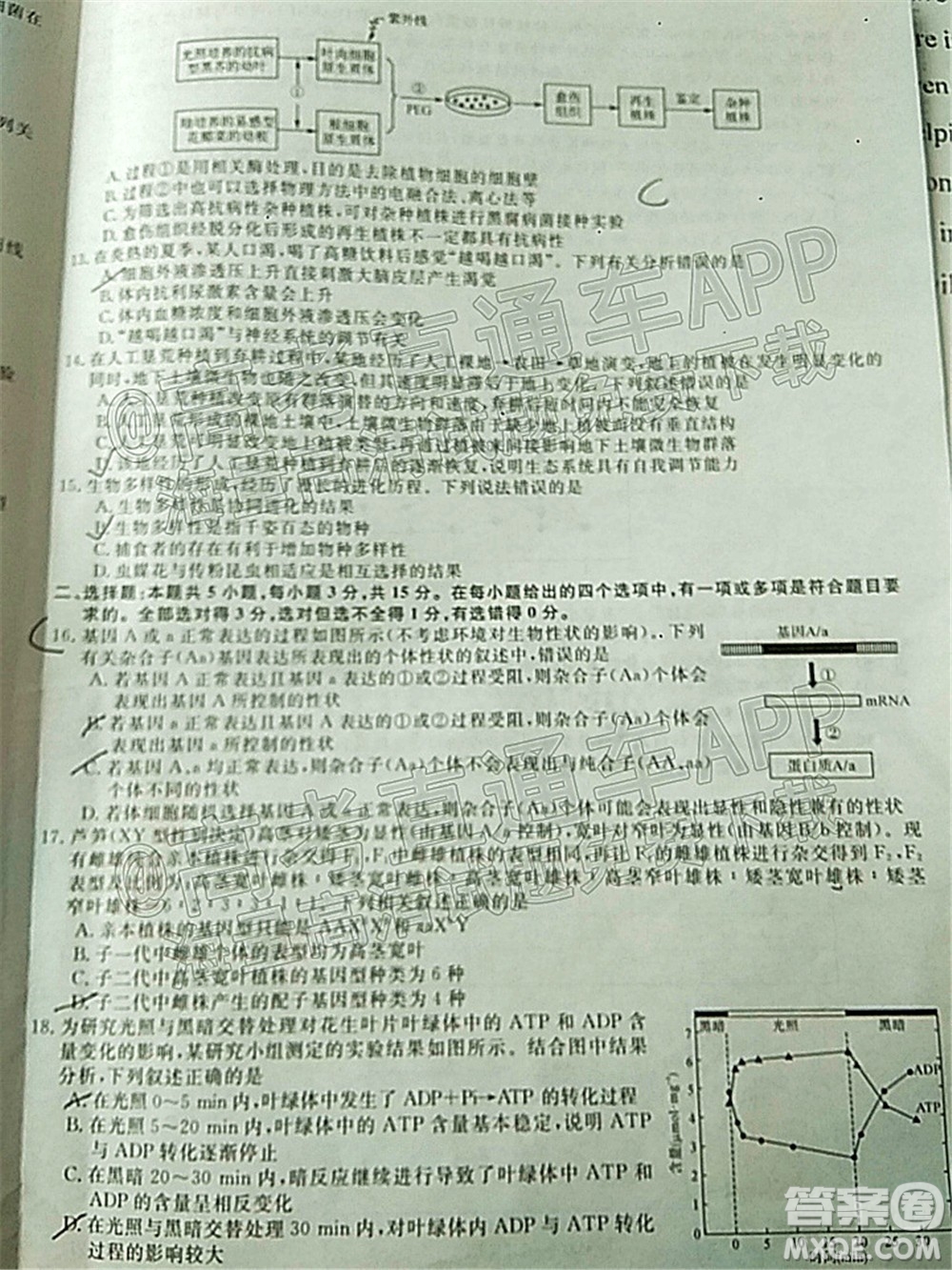 暢學(xué)無憂遼寧2022屆高三3月聯(lián)合考試生物試題及答案