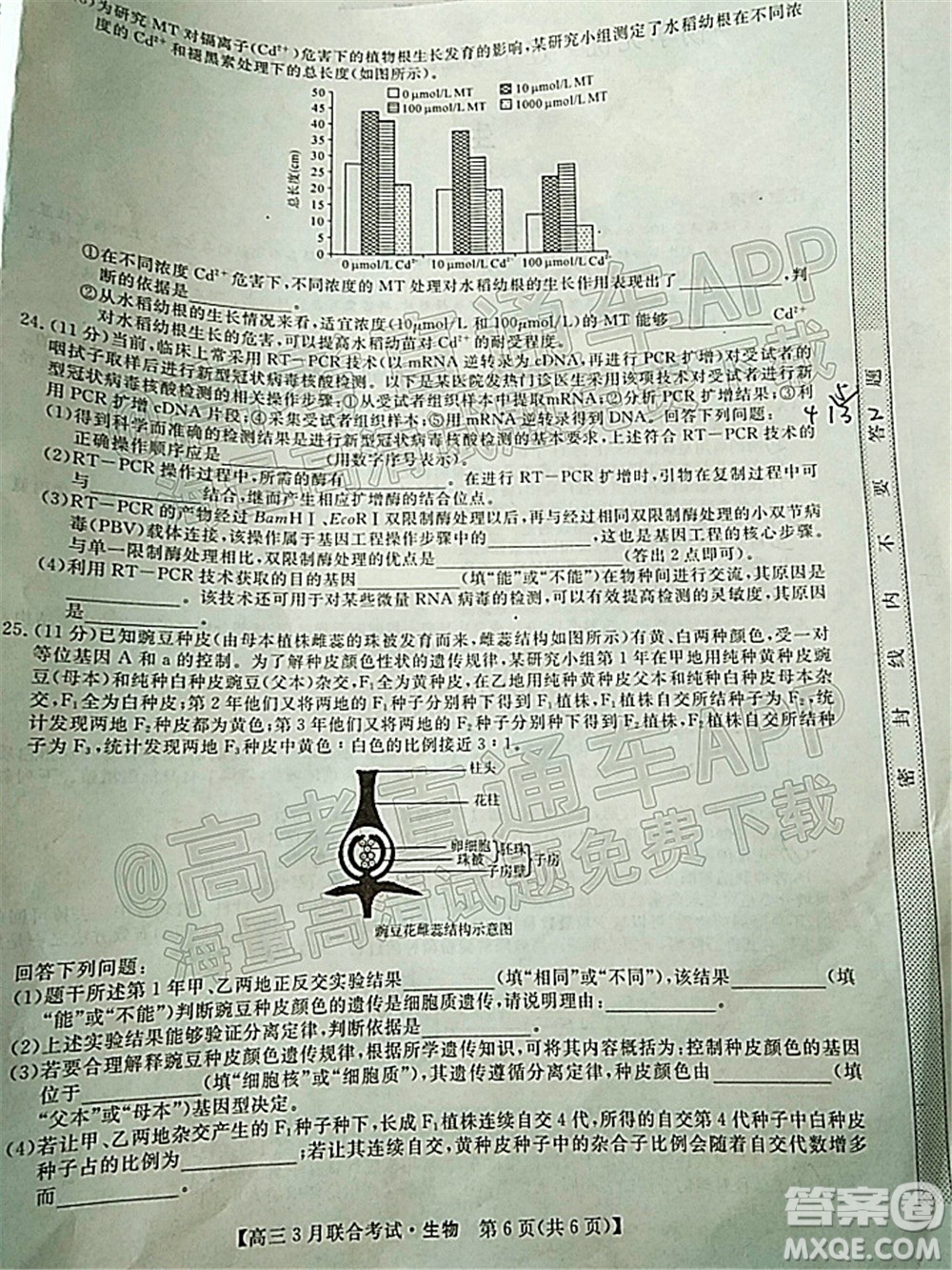 暢學(xué)無憂遼寧2022屆高三3月聯(lián)合考試生物試題及答案
