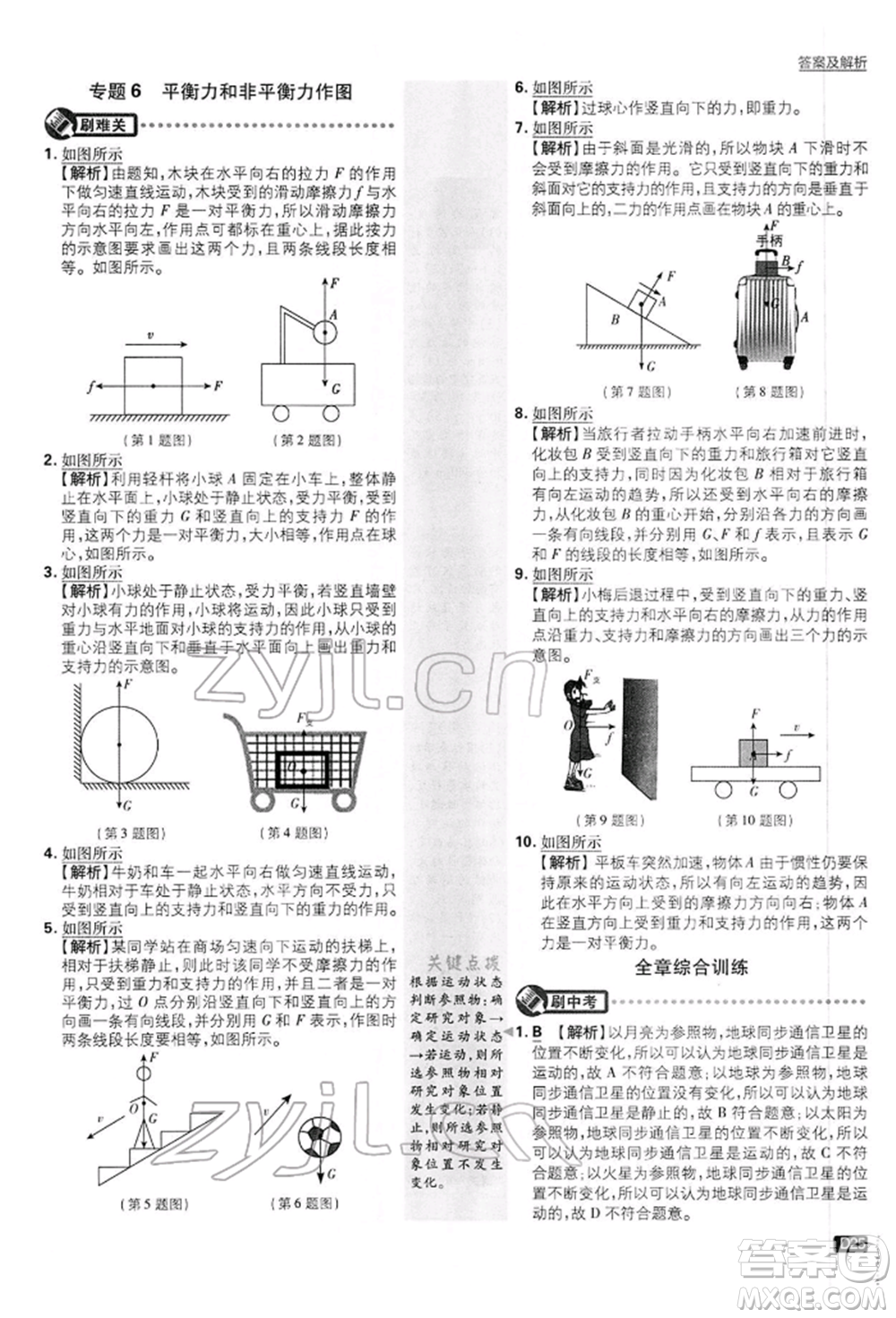開明出版社2022初中必刷題八年級物理下冊滬粵版參考答案