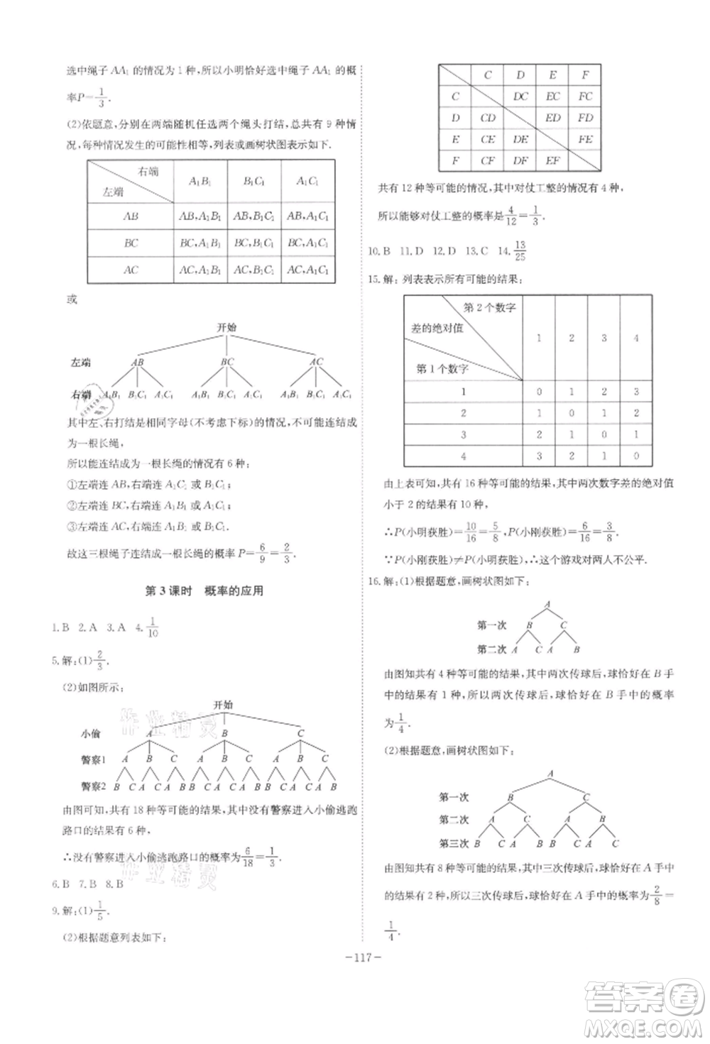 安徽師范大學(xué)出版社2022課時(shí)A計(jì)劃九年級(jí)下冊(cè)數(shù)學(xué)滬科版參考答案