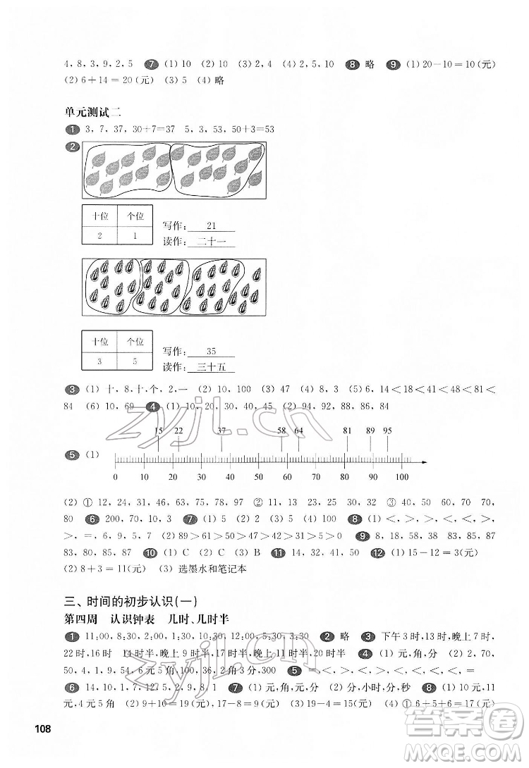 華東師范大學(xué)出版社2022一課一練一年級數(shù)學(xué)第二學(xué)期華東師大版答案
