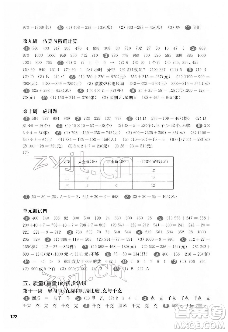 華東師范大學出版社2022一課一練二年級數學第二學期華東師大版答案