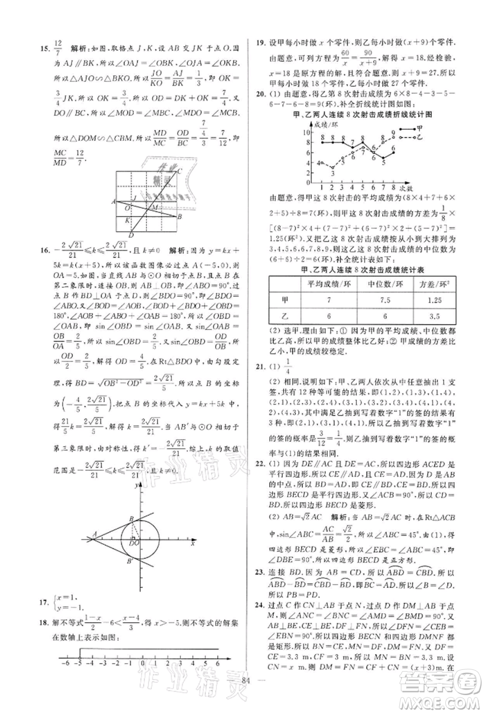 云南美術(shù)出版社2022亮點給力大試卷九年級下冊數(shù)學(xué)蘇科版參考答案
