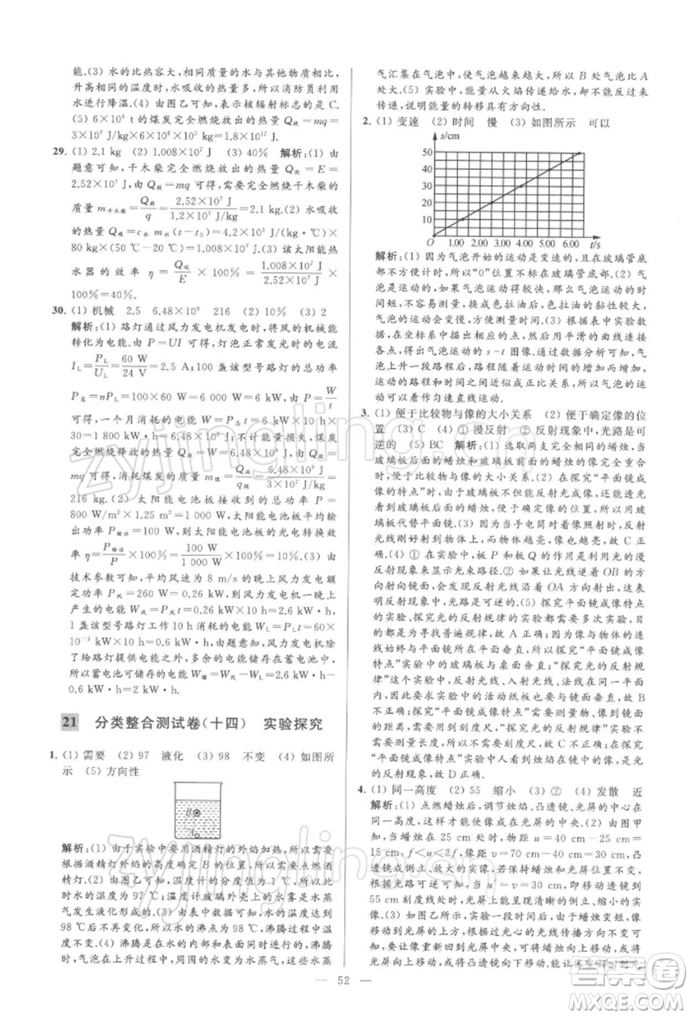 云南美術(shù)出版社2022亮點給力大試卷九年級下冊物理蘇科版參考答案