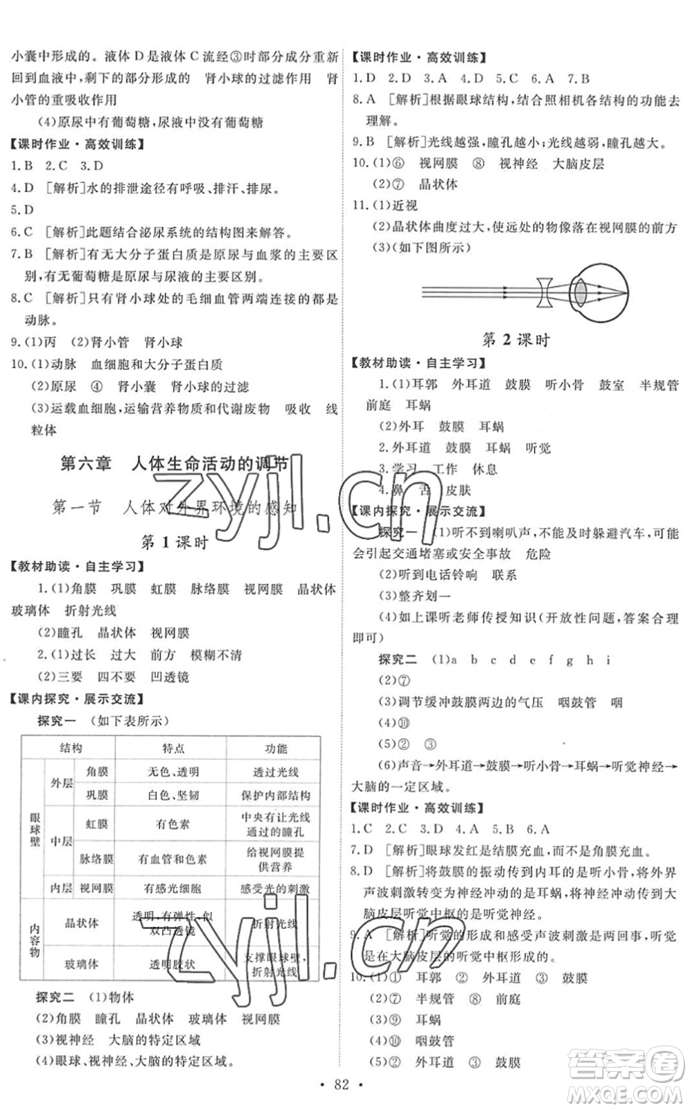 人民教育出版社2022能力培養(yǎng)與測(cè)試七年級(jí)生物下冊(cè)人教版湖南專版答案