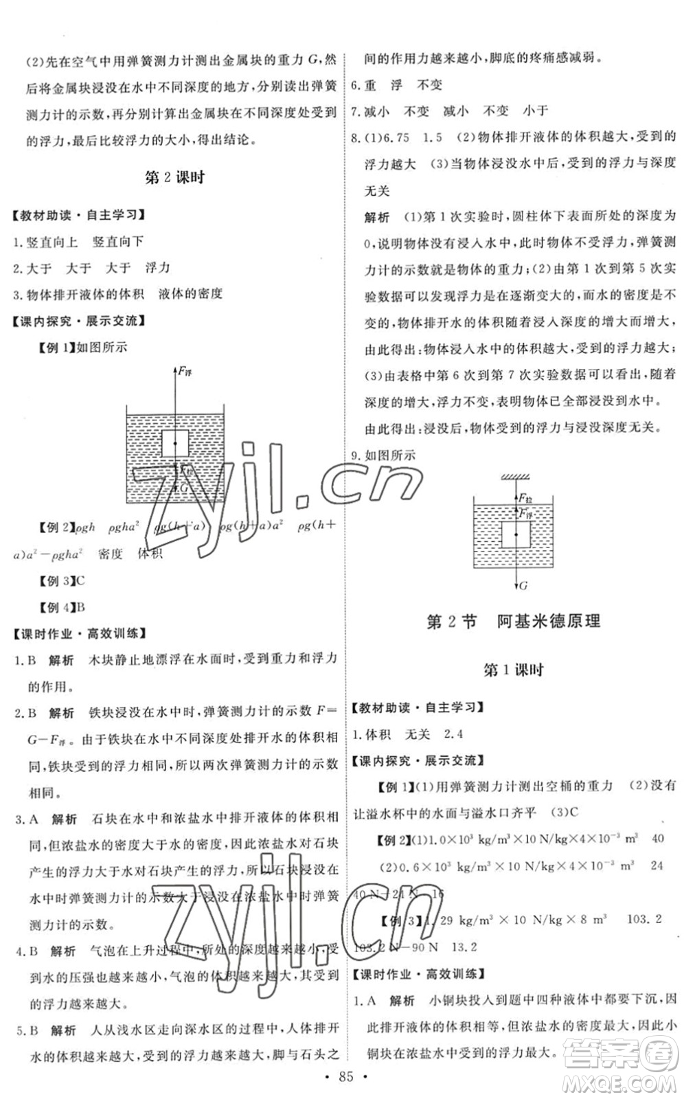 人民教育出版社2022能力培養(yǎng)與測(cè)試八年級(jí)物理下冊(cè)人教版湖南專版答案
