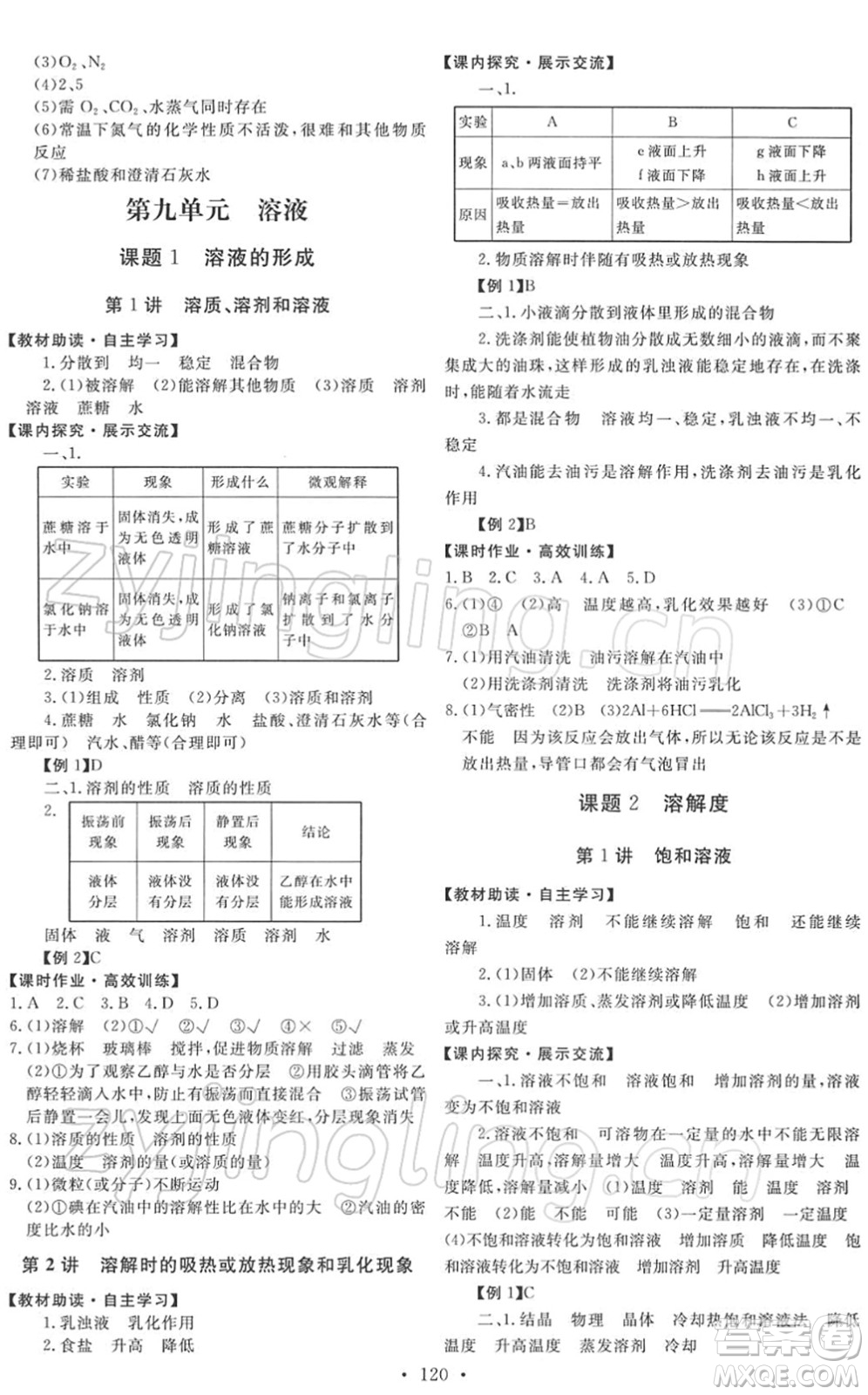 人民教育出版社2022能力培養(yǎng)與測(cè)試九年級(jí)化學(xué)下冊(cè)人教版答案
