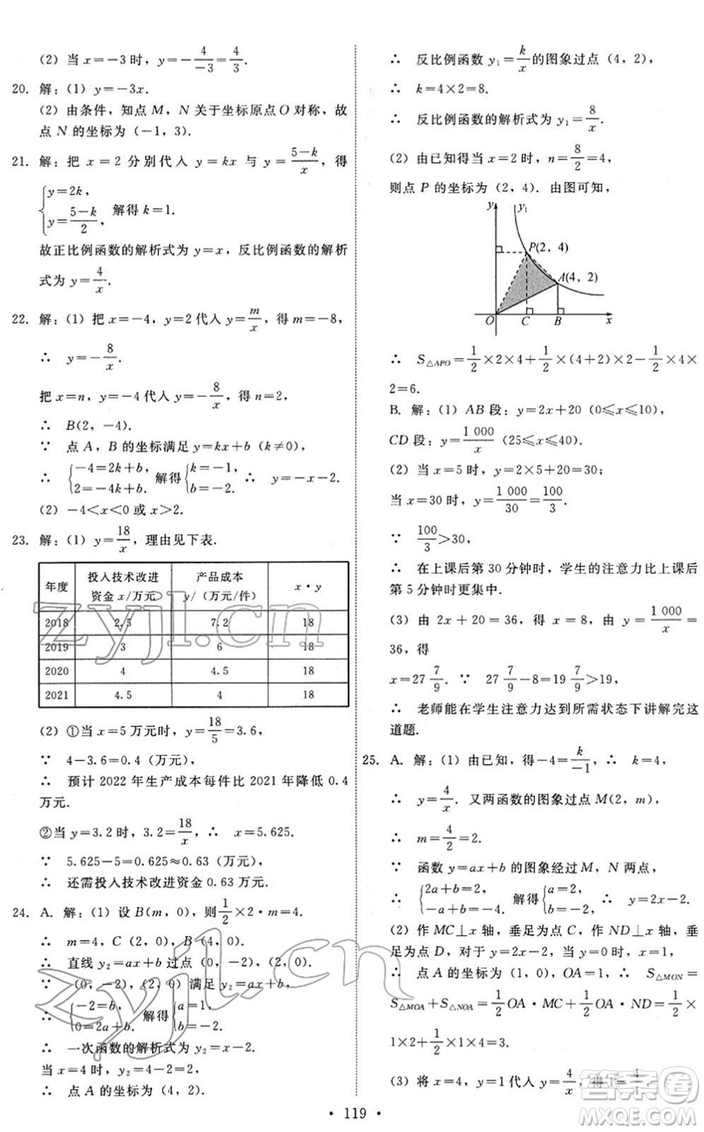 人民教育出版社2022能力培養(yǎng)與測試九年級數(shù)學下冊人教版答案