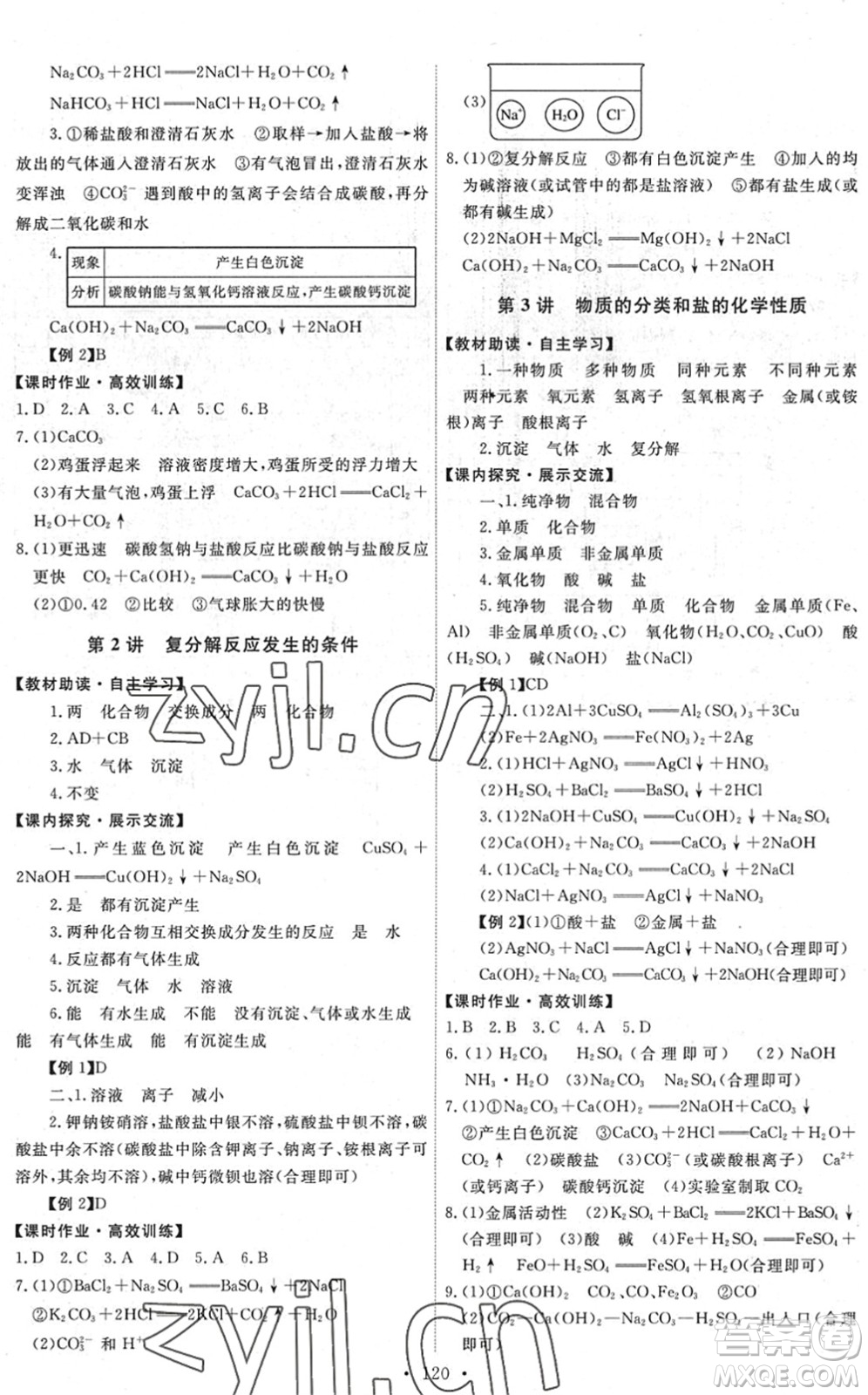 人民教育出版社2022能力培養(yǎng)與測(cè)試九年級(jí)化學(xué)下冊(cè)人教版湖南專版答案