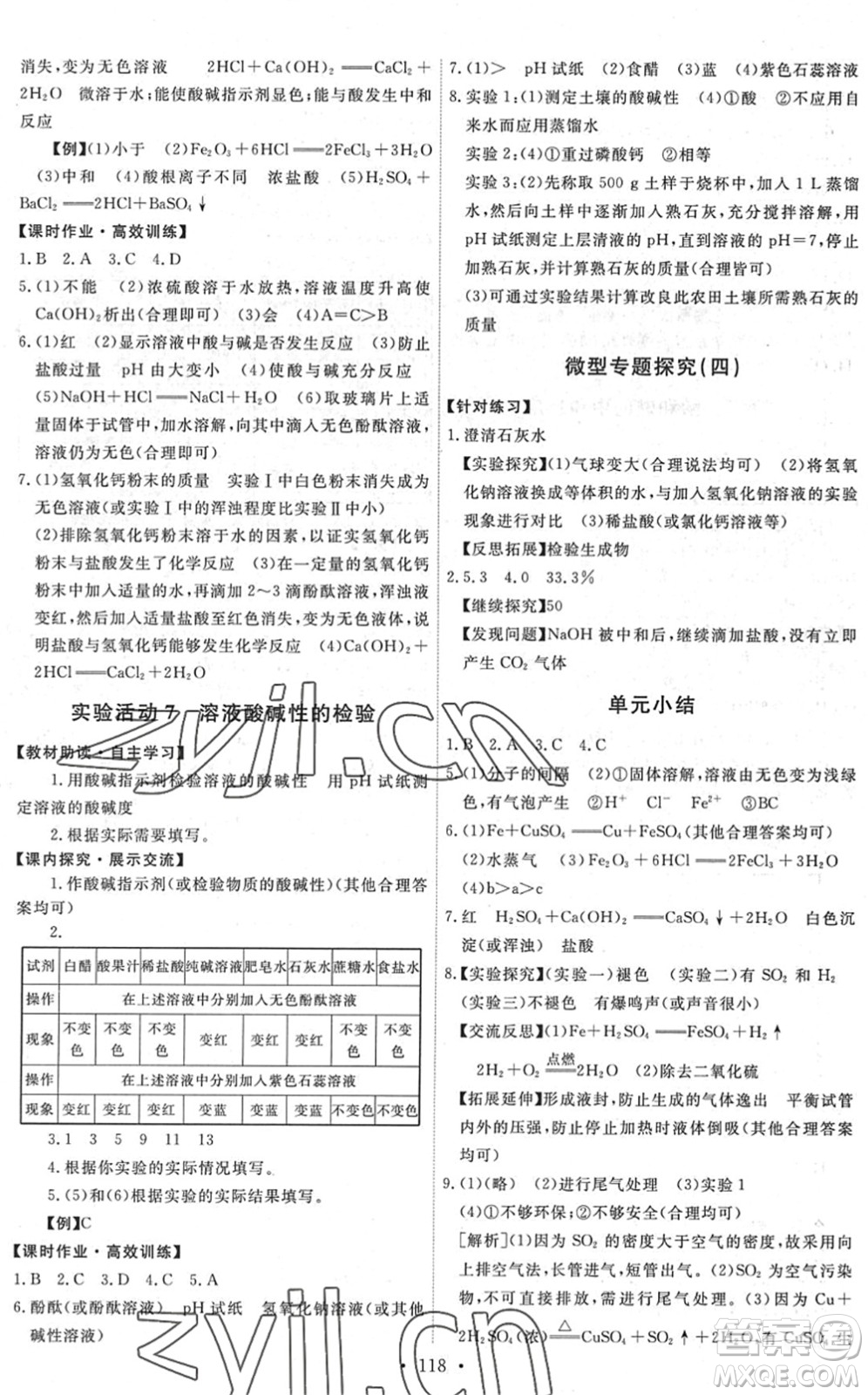 人民教育出版社2022能力培養(yǎng)與測(cè)試九年級(jí)化學(xué)下冊(cè)人教版湖南專版答案