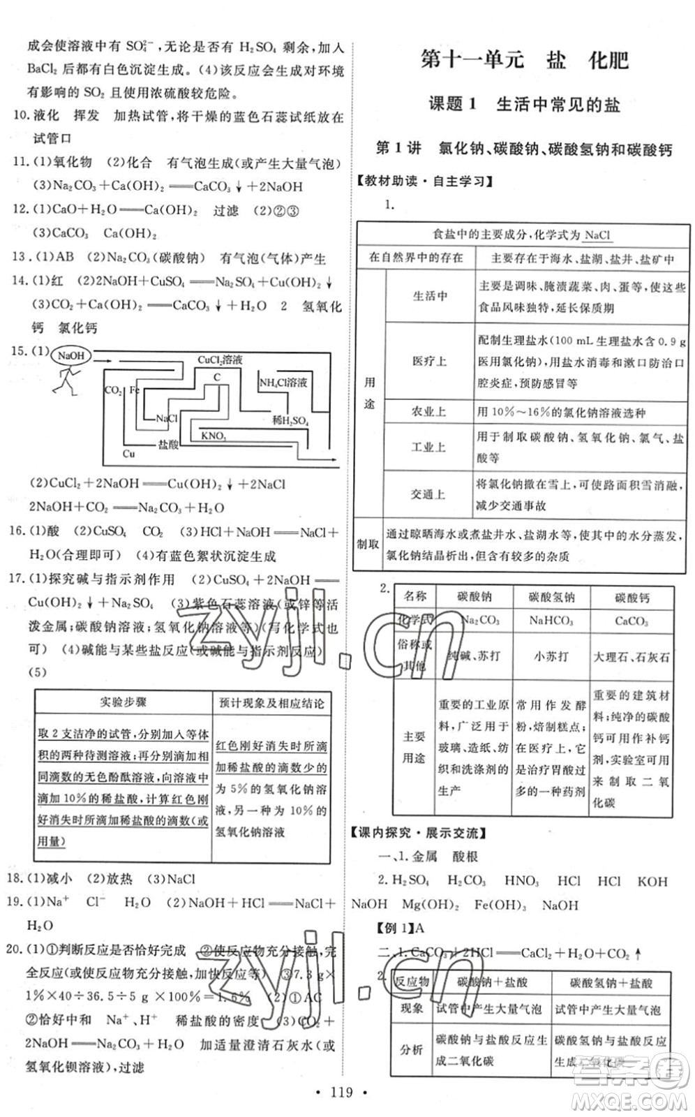 人民教育出版社2022能力培養(yǎng)與測(cè)試九年級(jí)化學(xué)下冊(cè)人教版湖南專版答案