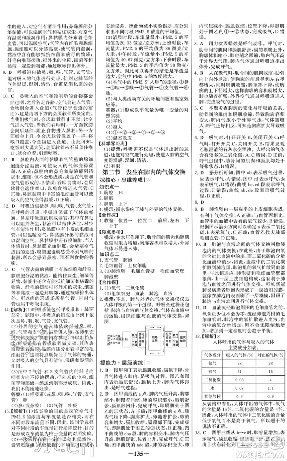 河北少年兒童出版社2022金榜學(xué)案七年級生物下冊人教版答案