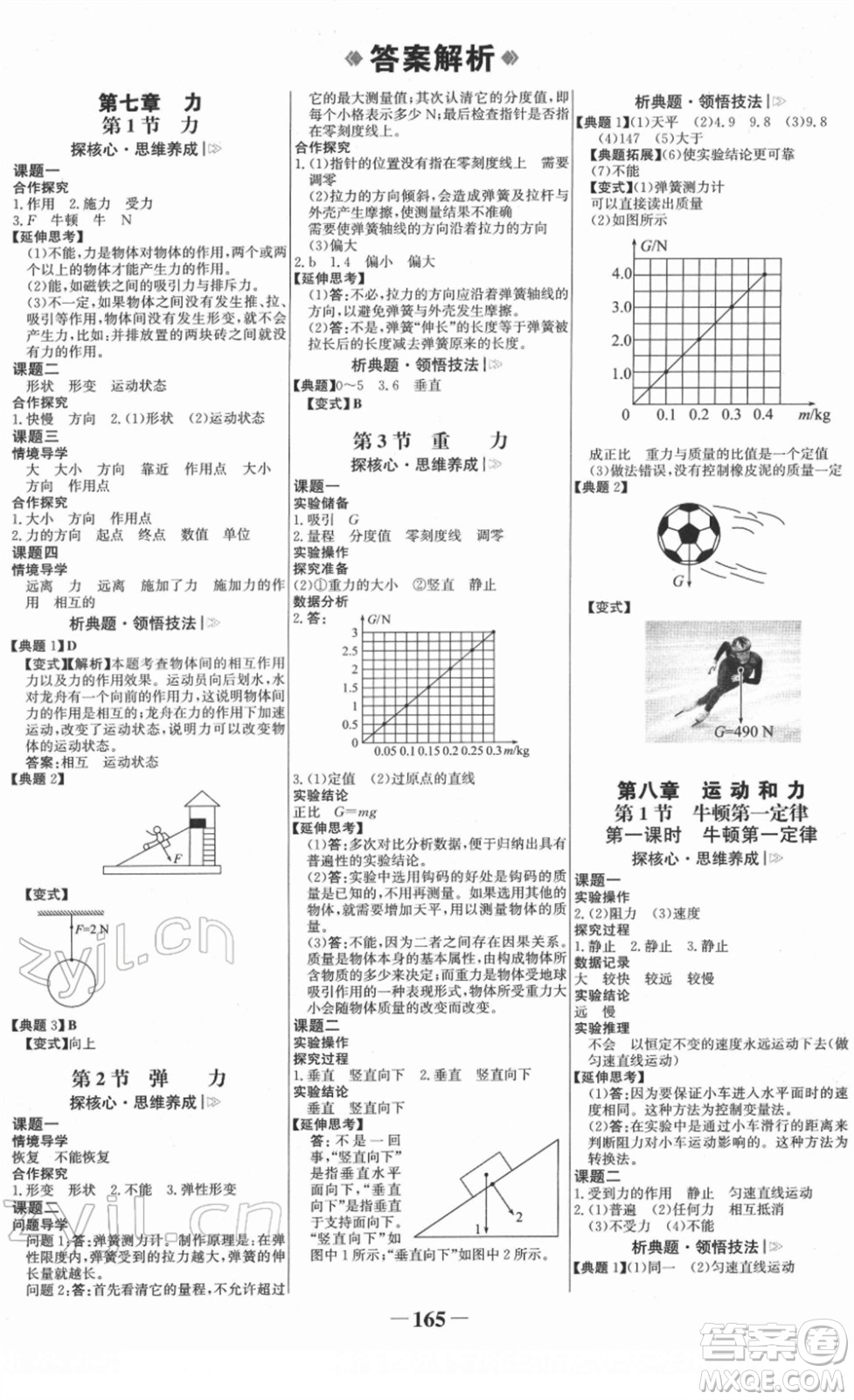 河北少年兒童出版社2022金榜學(xué)案八年級(jí)物理下冊(cè)人教版答案