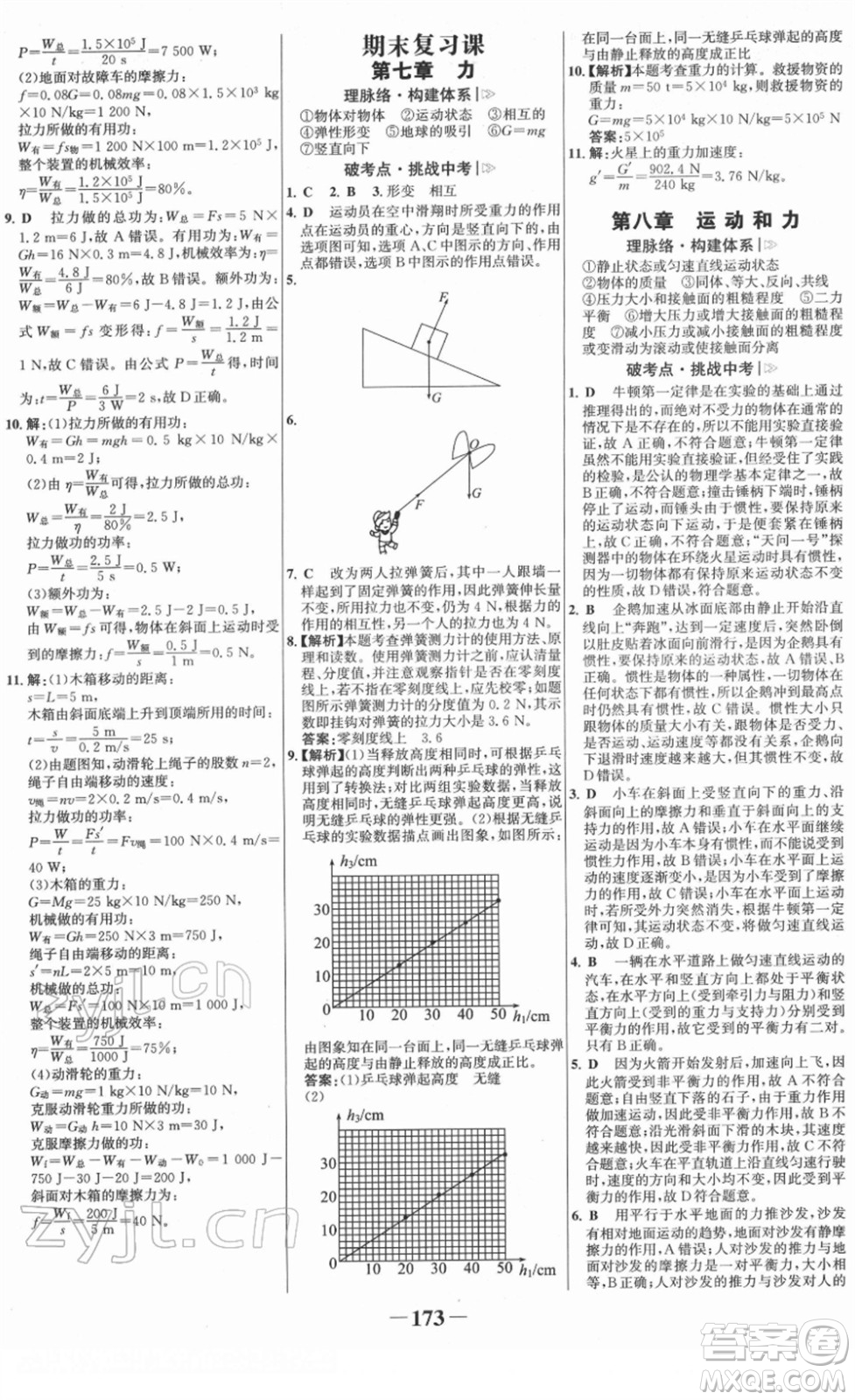 河北少年兒童出版社2022金榜學(xué)案八年級(jí)物理下冊(cè)人教版答案