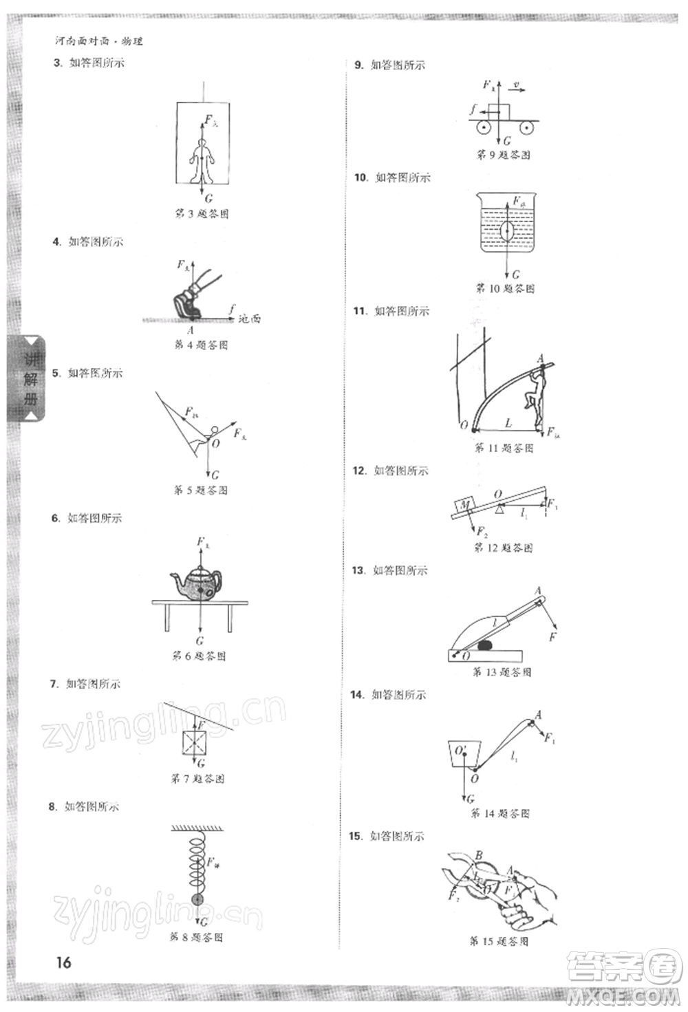 新疆青少年出版社2022中考面對(duì)面九年級(jí)物理通用版河南專(zhuān)版參考答案