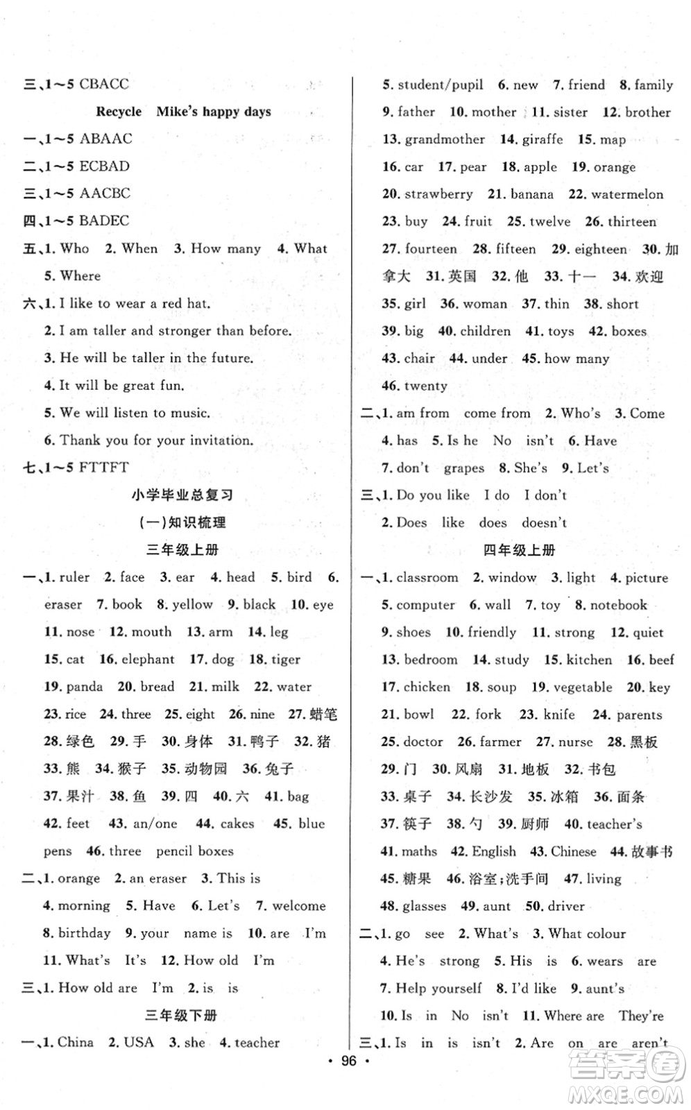 新疆文化出版社2022金榜行動六年級英語下冊PEP版答案