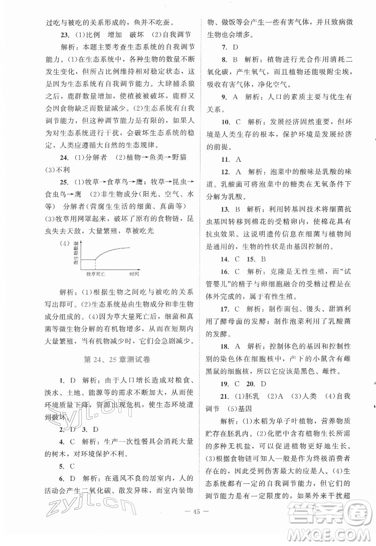 北京師范大學出版社2022課內(nèi)課外直通車生物八年級下冊北師大版福建專版答案