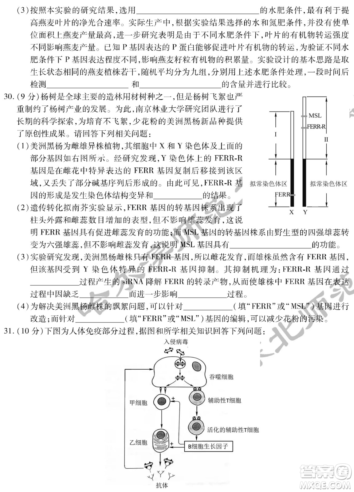2022屆東北三省三校高三第二次聯(lián)合模擬考試理科綜合能力測試試題及答案
