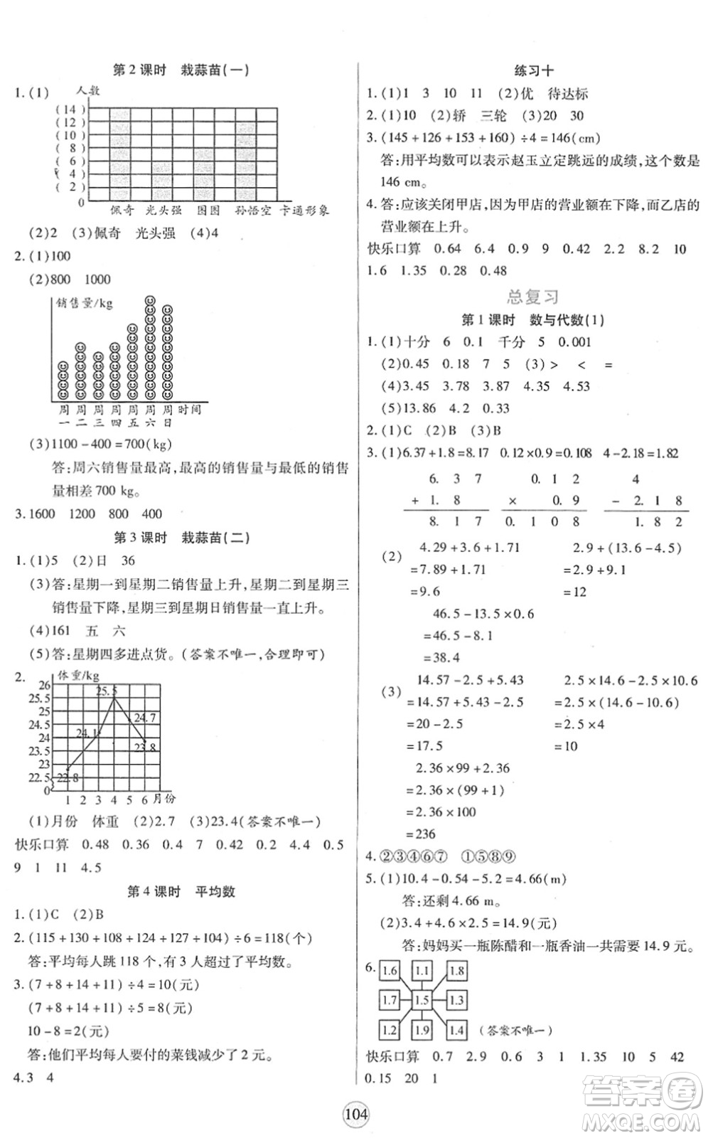 天津科學(xué)技術(shù)出版社2022云頂課堂四年級數(shù)學(xué)下冊BS北師版答案