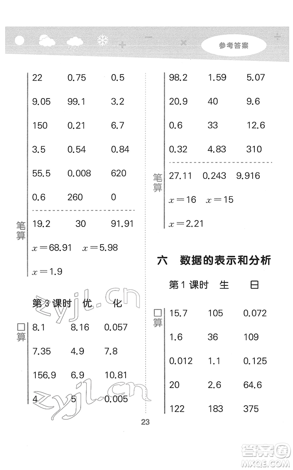 地質(zhì)出版社2022小學(xué)口算大通關(guān)四年級數(shù)學(xué)下冊BSD北師大版答案