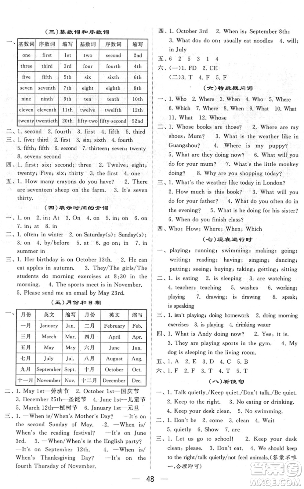 河海大學(xué)出版社2022學(xué)霸棒棒堂同步提優(yōu)五年級英語下冊RJ人教版答案