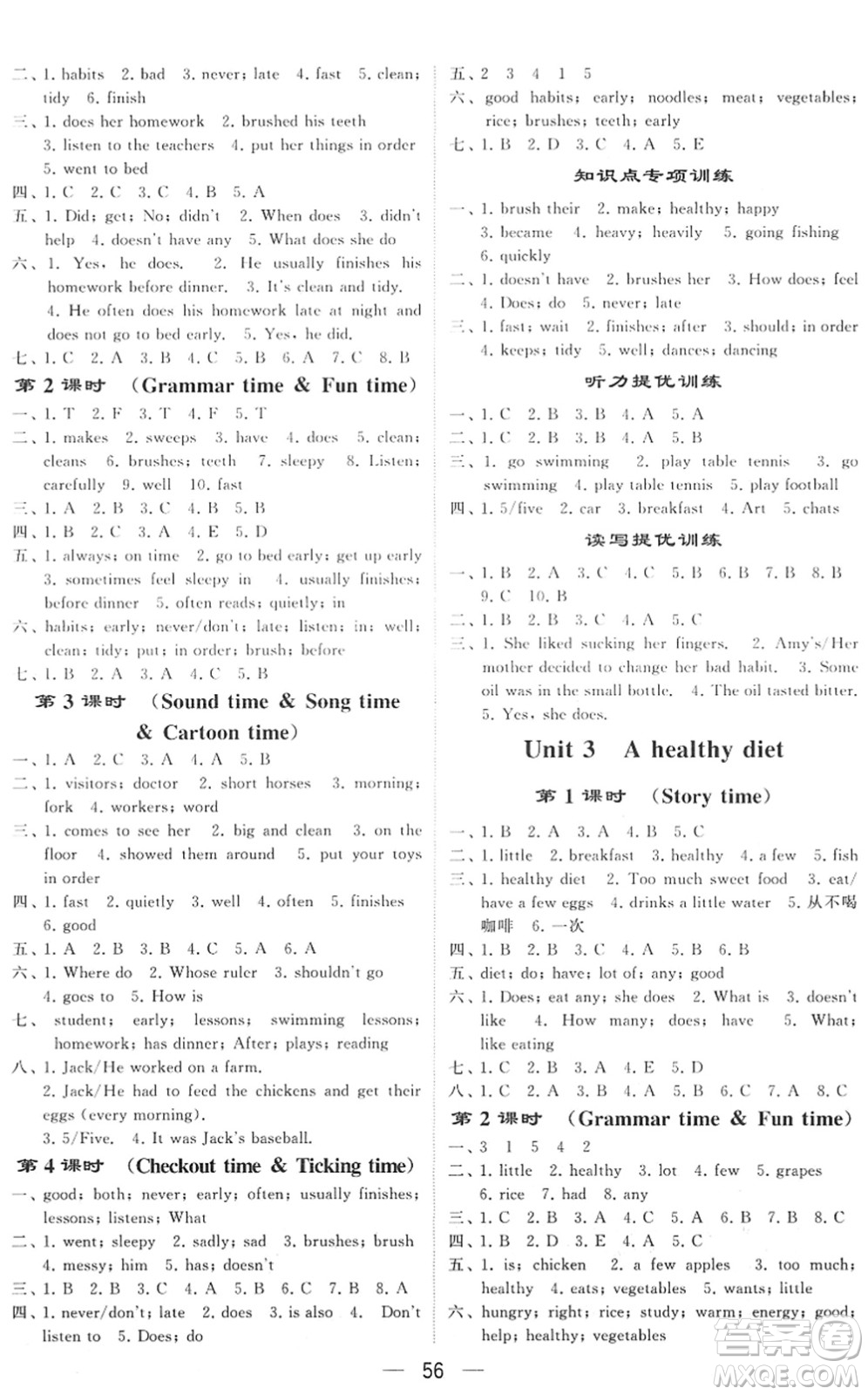 河海大學(xué)出版社2022學(xué)霸棒棒堂同步提優(yōu)六年級英語下冊江蘇版答案