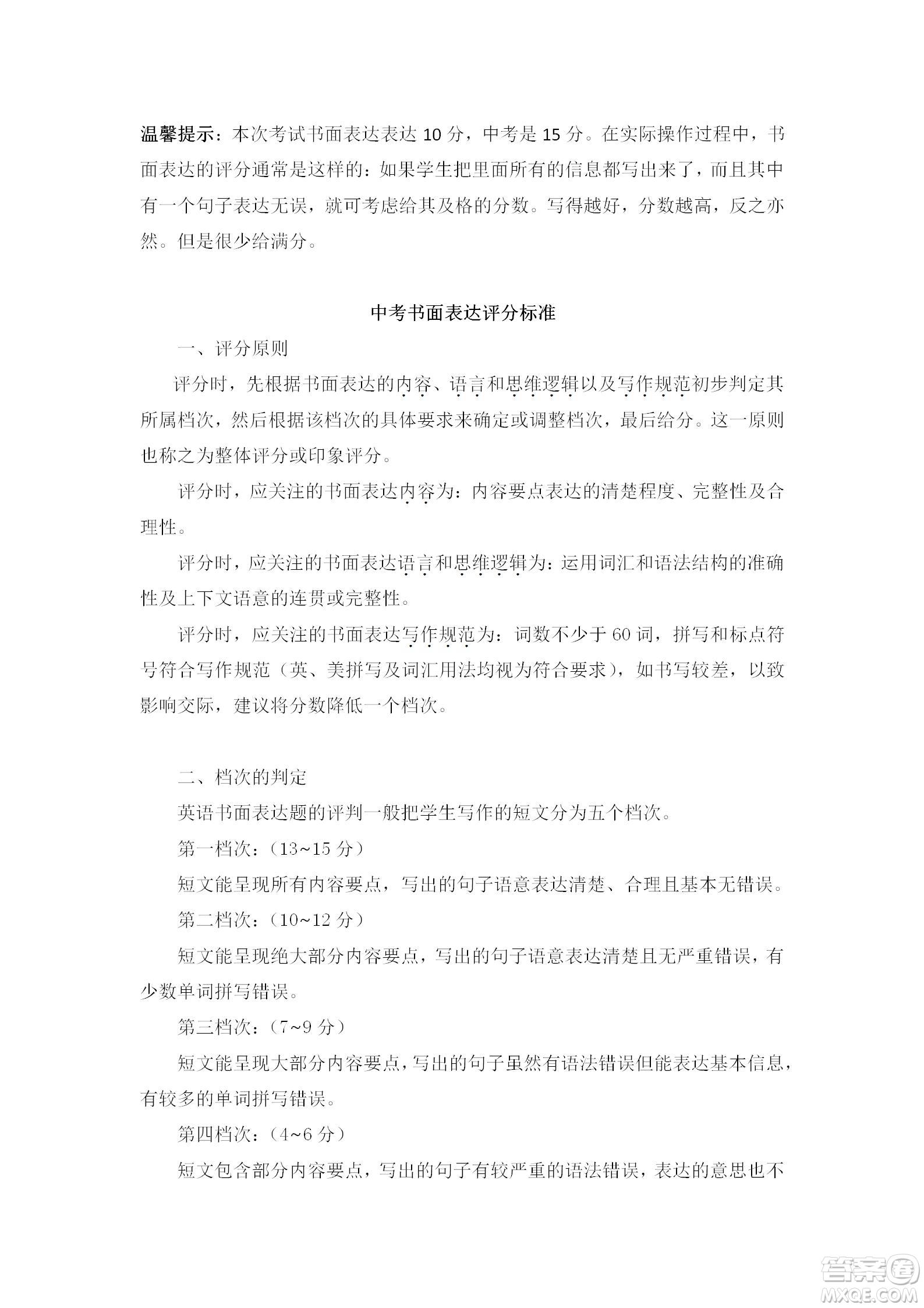 2021年武漢市第十四中學(xué)分配生測(cè)試英語(yǔ)試卷及答案