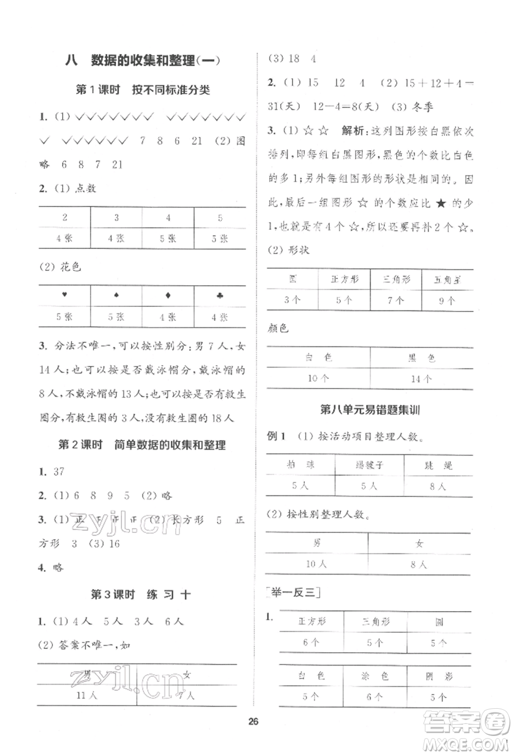 蘇州大學出版社2022金鑰匙1+1課時作業(yè)二年級下冊數(shù)學江蘇版參考答案