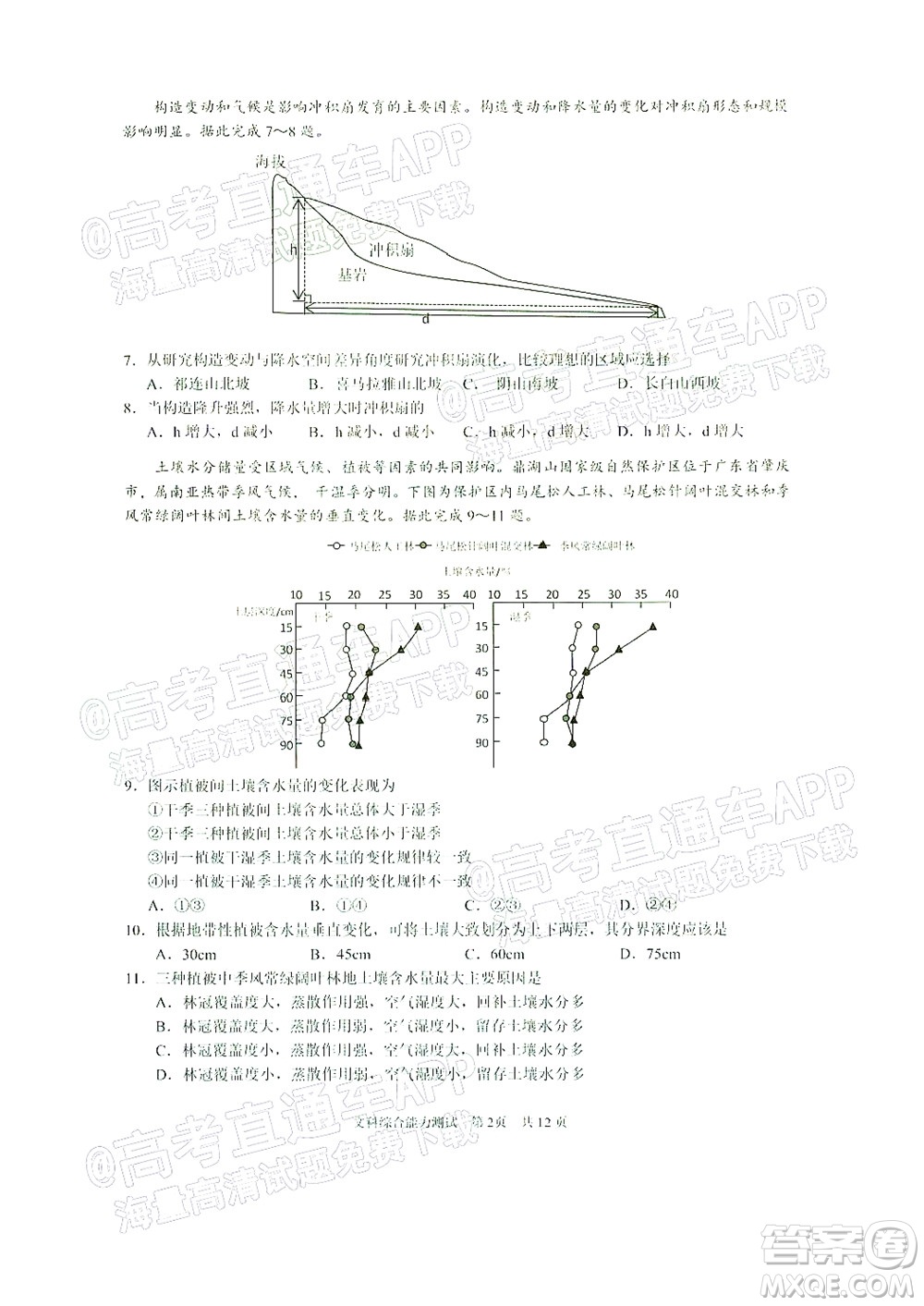 滁州市2022年高三第二次教學(xué)質(zhì)量監(jiān)測(cè)文科綜合試題及答案