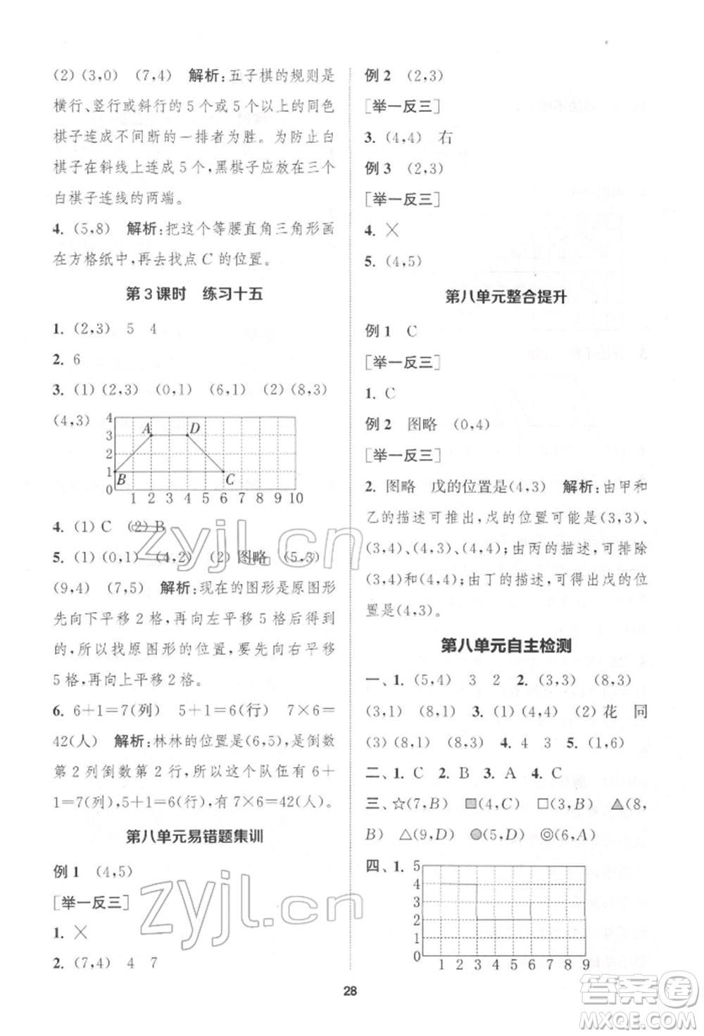 蘇州大學(xué)出版社2022金鑰匙1+1課時作業(yè)四年級下冊數(shù)學(xué)江蘇版參考答案