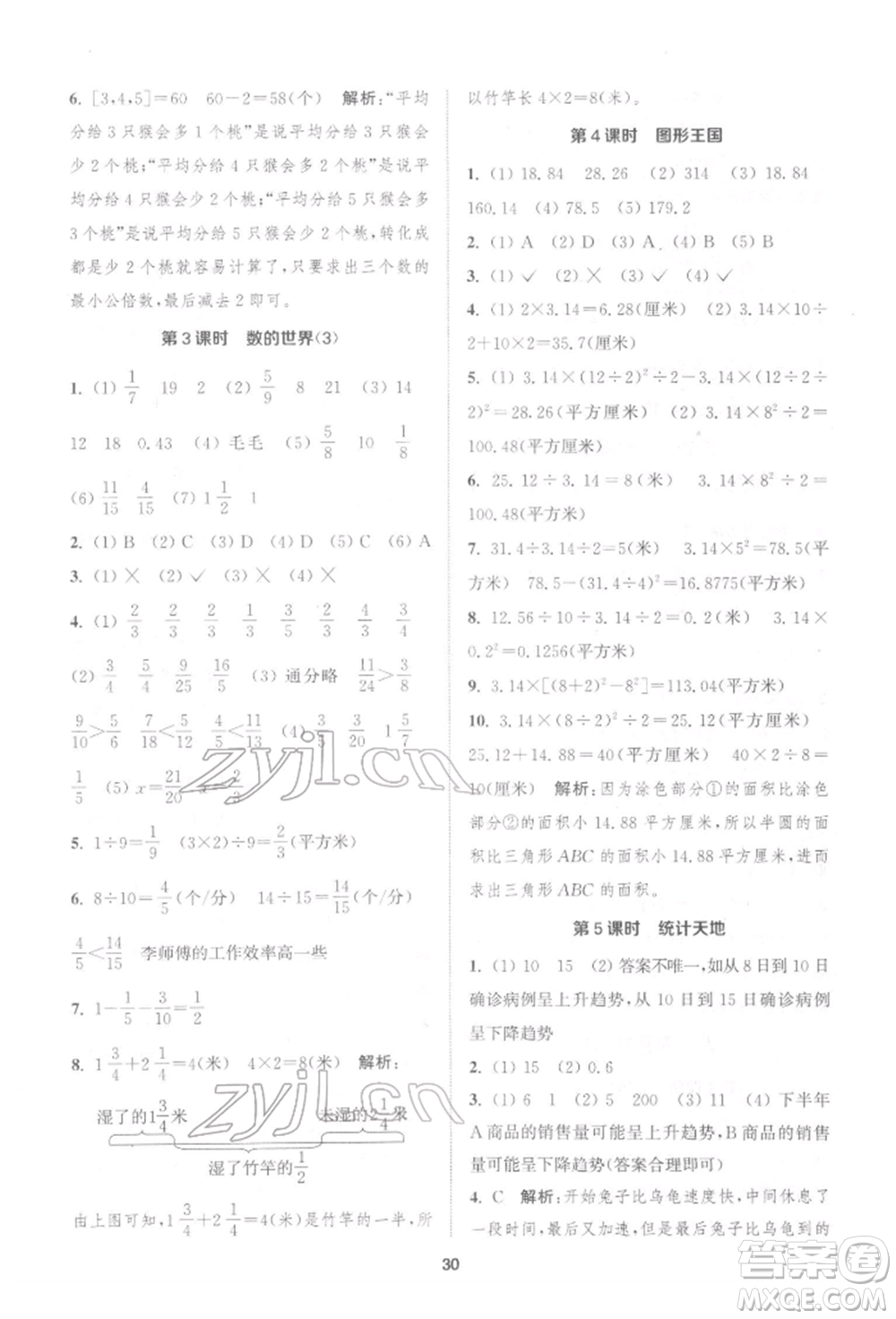 蘇州大學(xué)出版社2022金鑰匙1+1課時(shí)作業(yè)五年級下冊數(shù)學(xué)江蘇版參考答案
