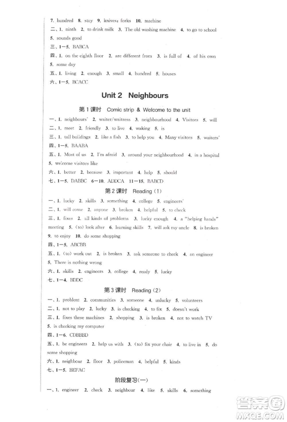 蘇州大學(xué)出版社2022金鑰匙1+1課時(shí)作業(yè)目標(biāo)檢測七年級(jí)下冊(cè)英語江蘇版連云港專版參考答案