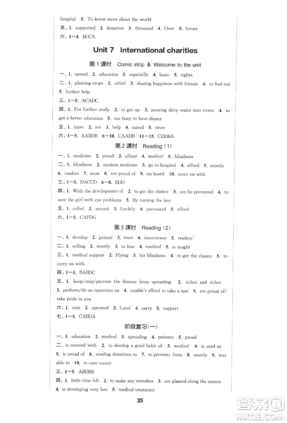 蘇州大學(xué)出版社2022金鑰匙1+1課時作業(yè)目標檢測八年級下冊英語江蘇版連云港專版參考答案