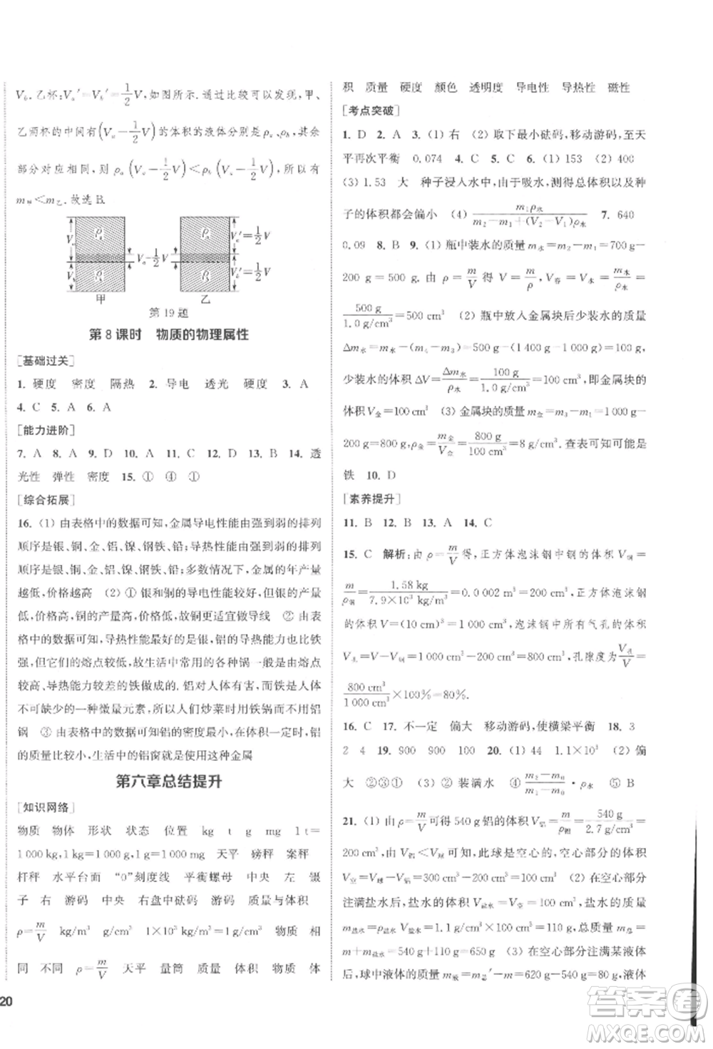 蘇州大學(xué)出版社2022金鑰匙1+1課時作業(yè)目標(biāo)檢測八年級下冊物理江蘇版鹽城專版參考答案