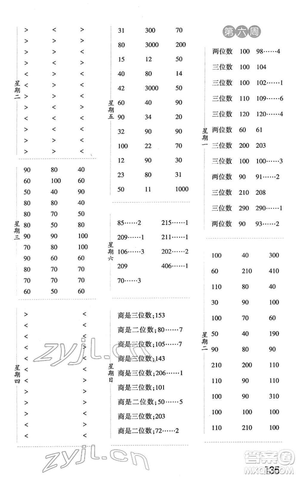 寧夏人民教育出版社2022經(jīng)綸學(xué)典口算達(dá)人三年級(jí)數(shù)學(xué)下冊(cè)RJ人教版答案