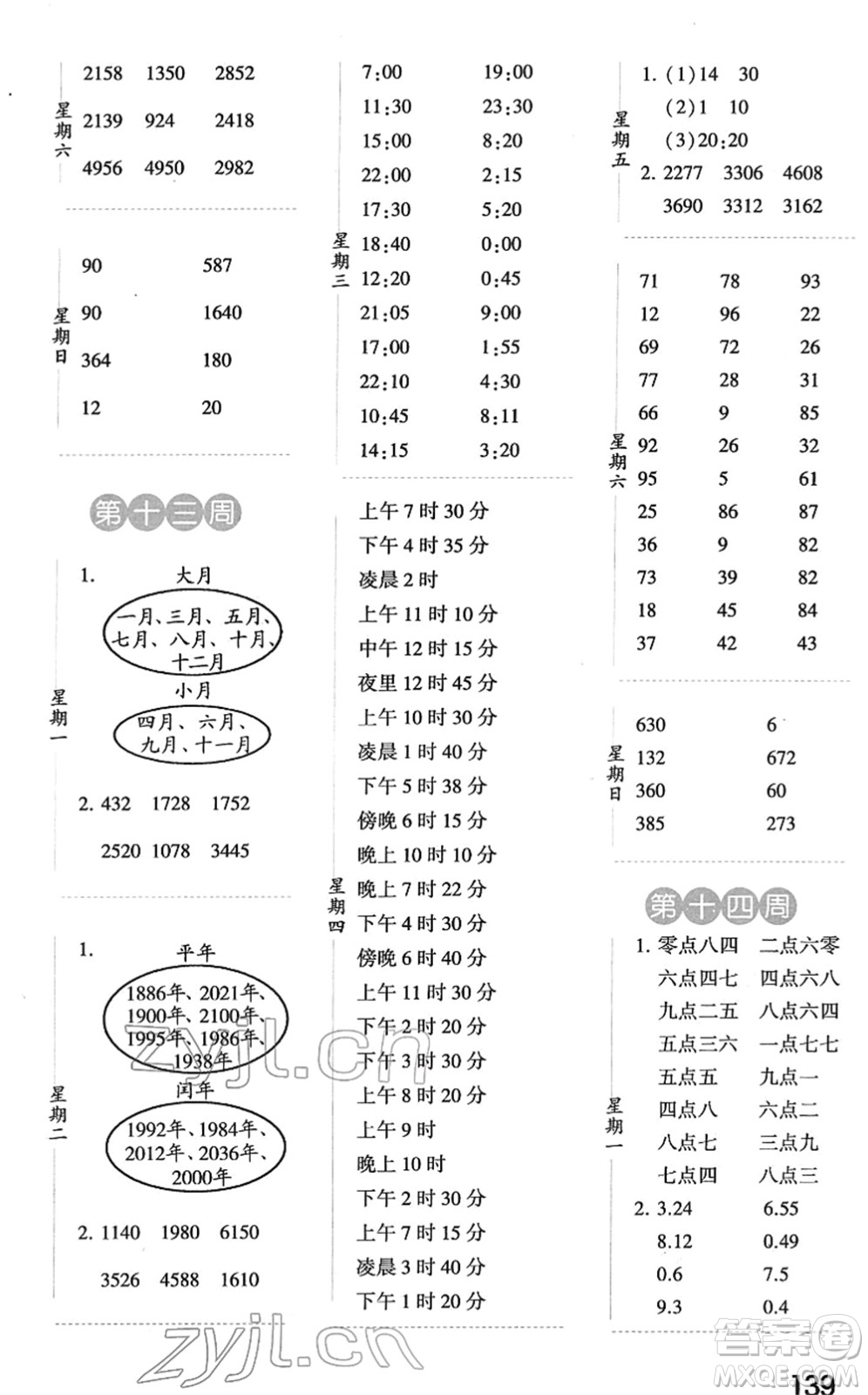 寧夏人民教育出版社2022經(jīng)綸學(xué)典口算達(dá)人三年級(jí)數(shù)學(xué)下冊(cè)RJ人教版答案