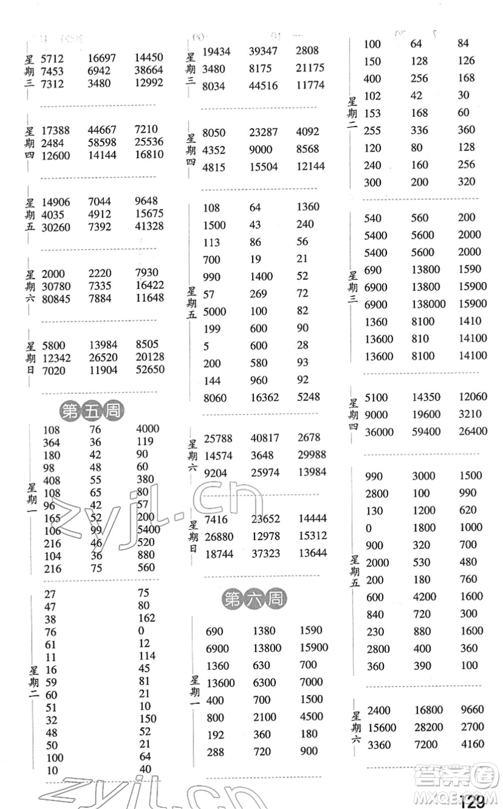 寧夏人民教育出版社2022經(jīng)綸學(xué)典口算達(dá)人四年級數(shù)學(xué)下冊江蘇國標(biāo)版答案