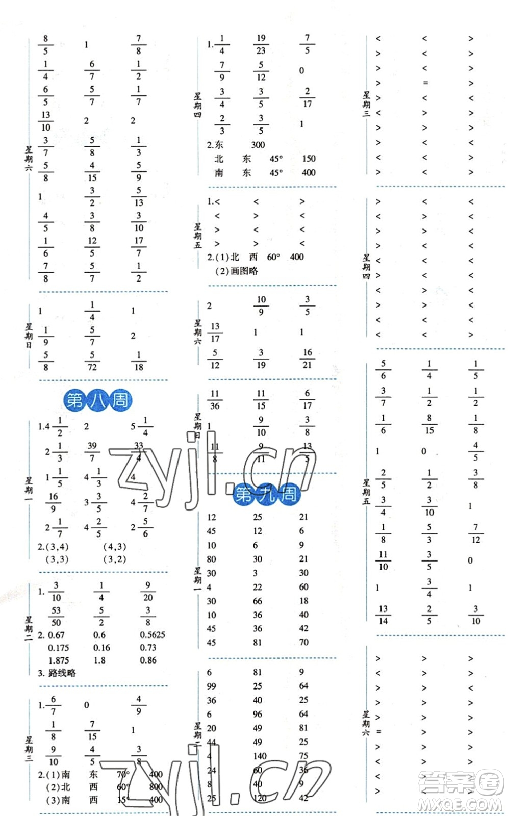 寧夏人民教育出版社2022經(jīng)綸學(xué)典口算達人五年級數(shù)學(xué)下冊QD青島版答案