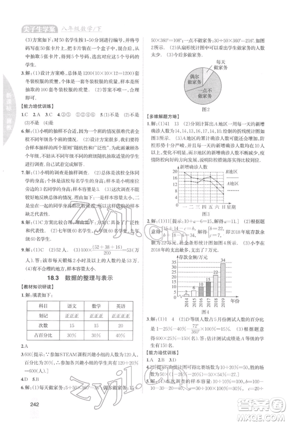吉林人民出版社2022尖子生學(xué)案八年級(jí)下冊(cè)數(shù)學(xué)冀教版參考答案