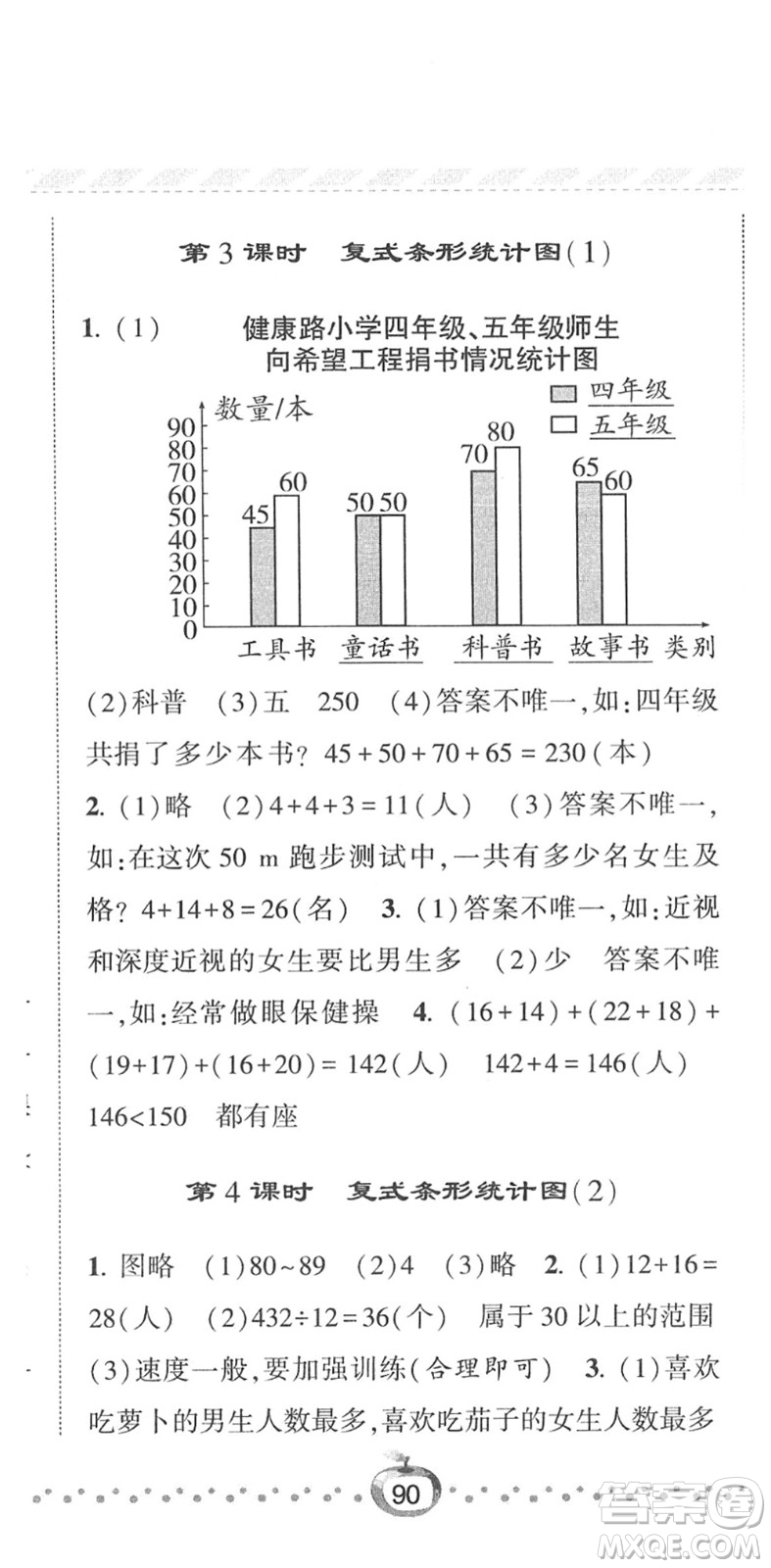 寧夏人民教育出版社2022經(jīng)綸學(xué)典課時(shí)作業(yè)四年級(jí)數(shù)學(xué)下冊(cè)RJ人教版答案