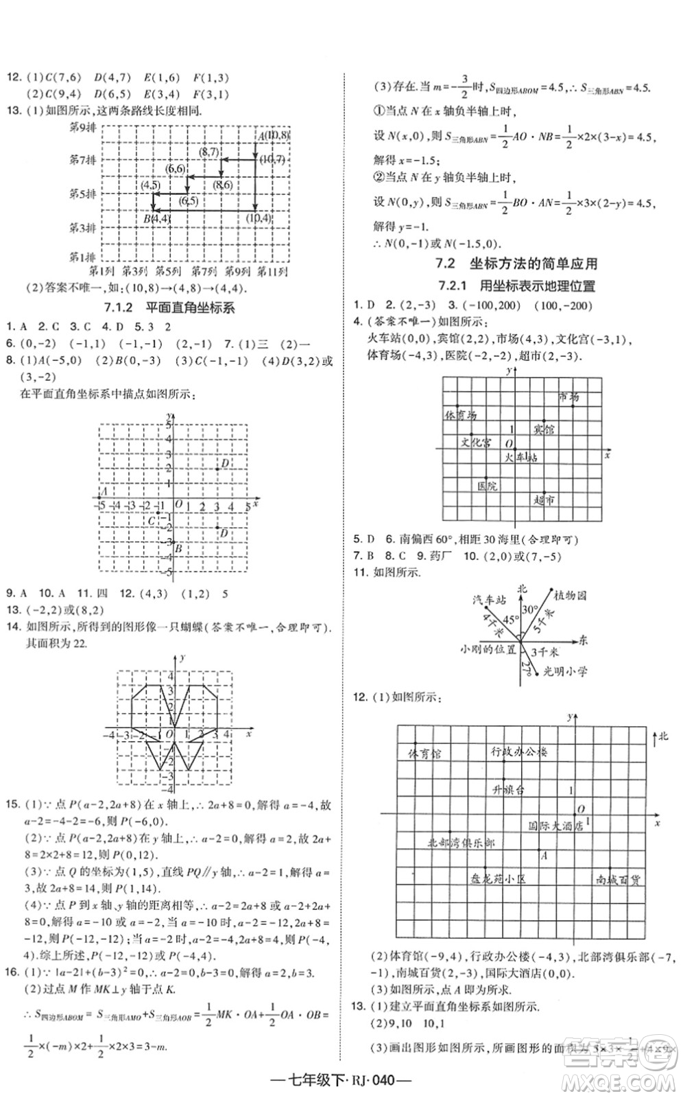 寧夏人民教育出版社2022學(xué)霸課時(shí)作業(yè)七年級(jí)數(shù)學(xué)下冊(cè)RJ人教版答案