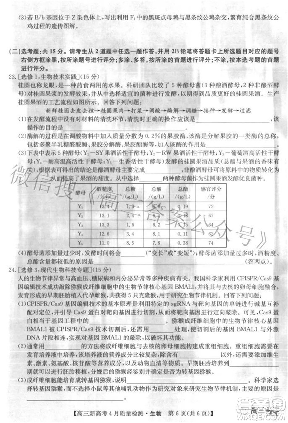 2022九師聯(lián)盟高三新高考4月質(zhì)量檢測生物試題及答案