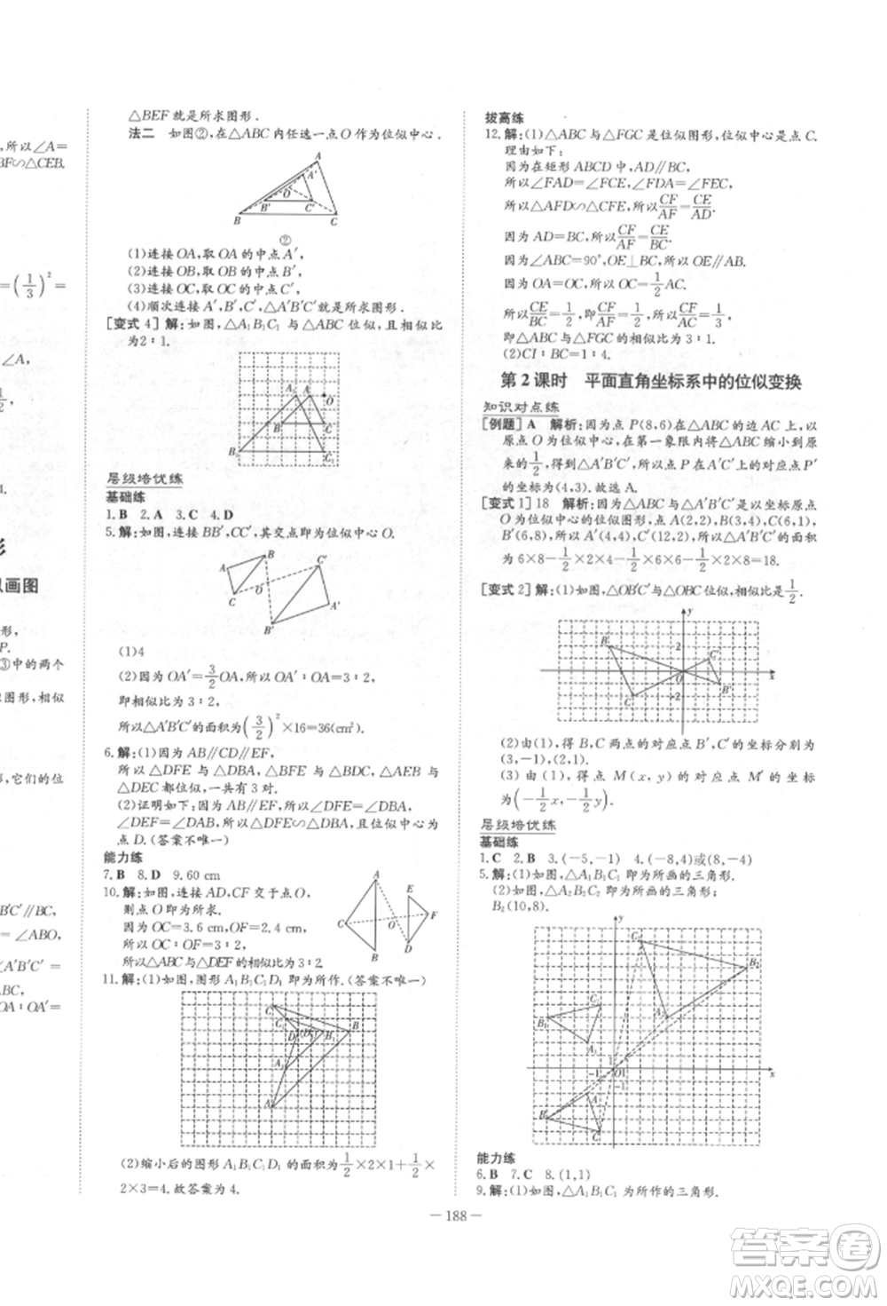 陜西人民教育出版社2022練案五四學制八年級數(shù)學下冊魯教版參考答案
