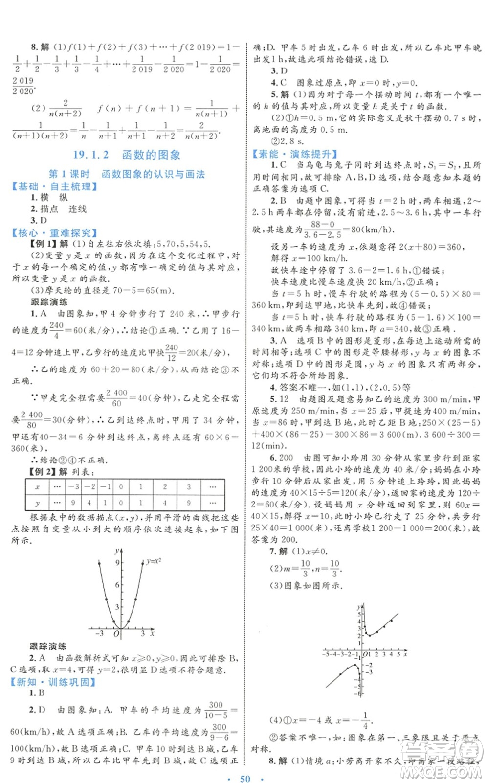 內(nèi)蒙古教育出版社2022初中同步學(xué)習(xí)目標(biāo)與檢測(cè)八年級(jí)數(shù)學(xué)下冊(cè)人教版答案