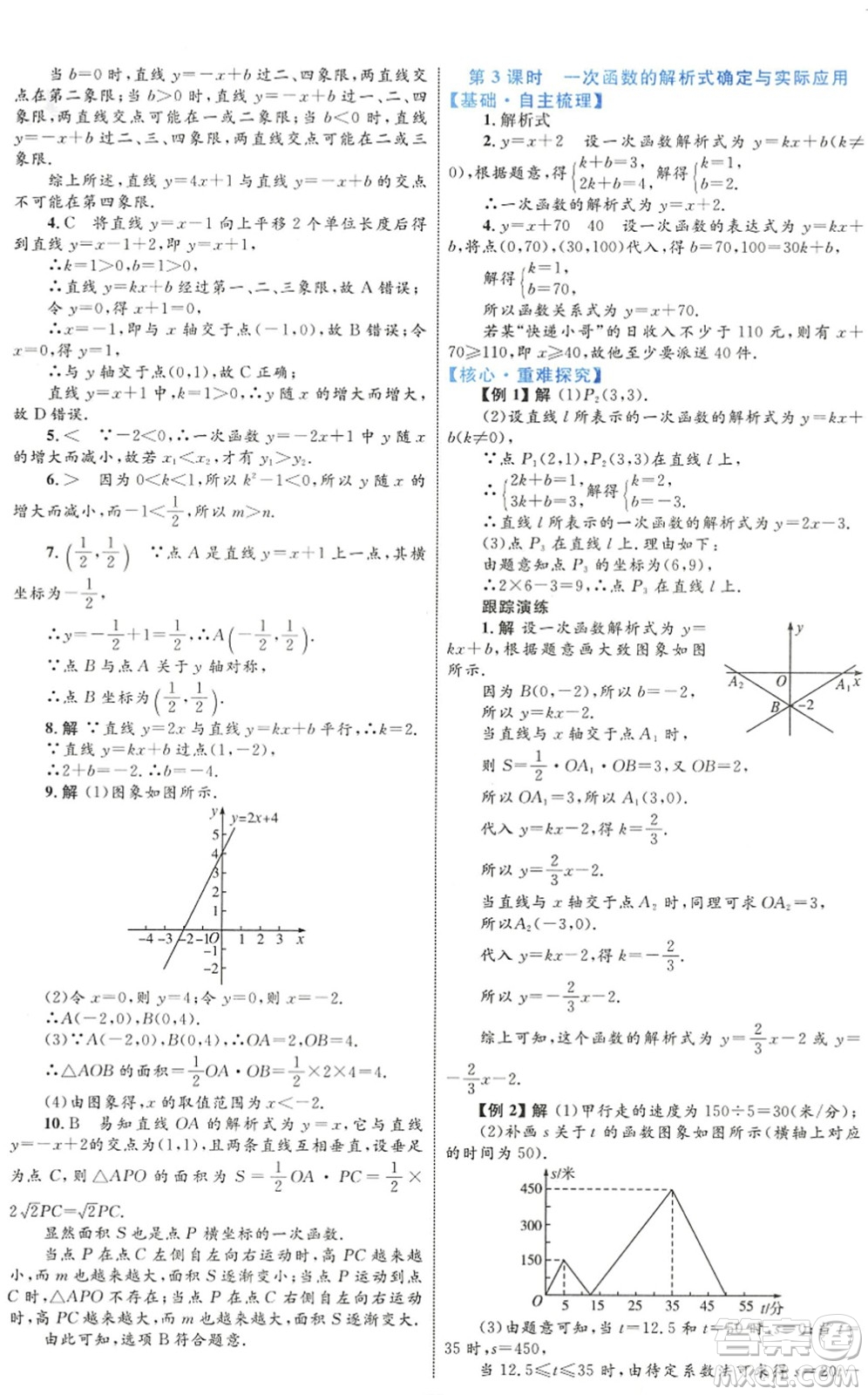 內(nèi)蒙古教育出版社2022初中同步學(xué)習(xí)目標(biāo)與檢測(cè)八年級(jí)數(shù)學(xué)下冊(cè)人教版答案
