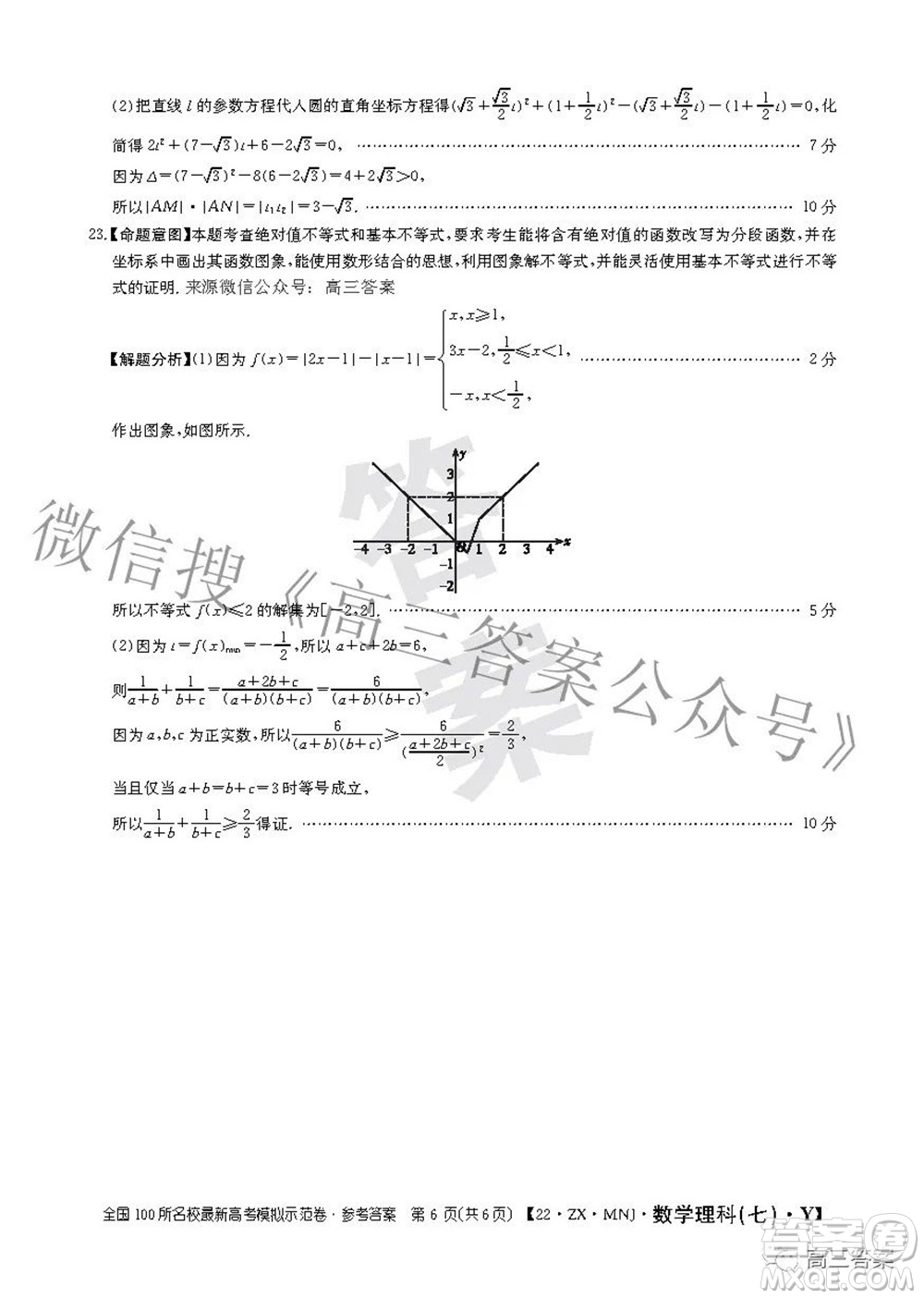 2022全國100所名校最新高考模擬示范卷七理科數(shù)學(xué)試題及答案
