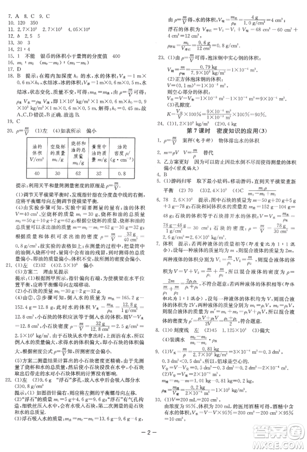 江蘇人民出版社2022年1課3練單元達(dá)標(biāo)測試八年級下冊物理蘇科版參考答案
