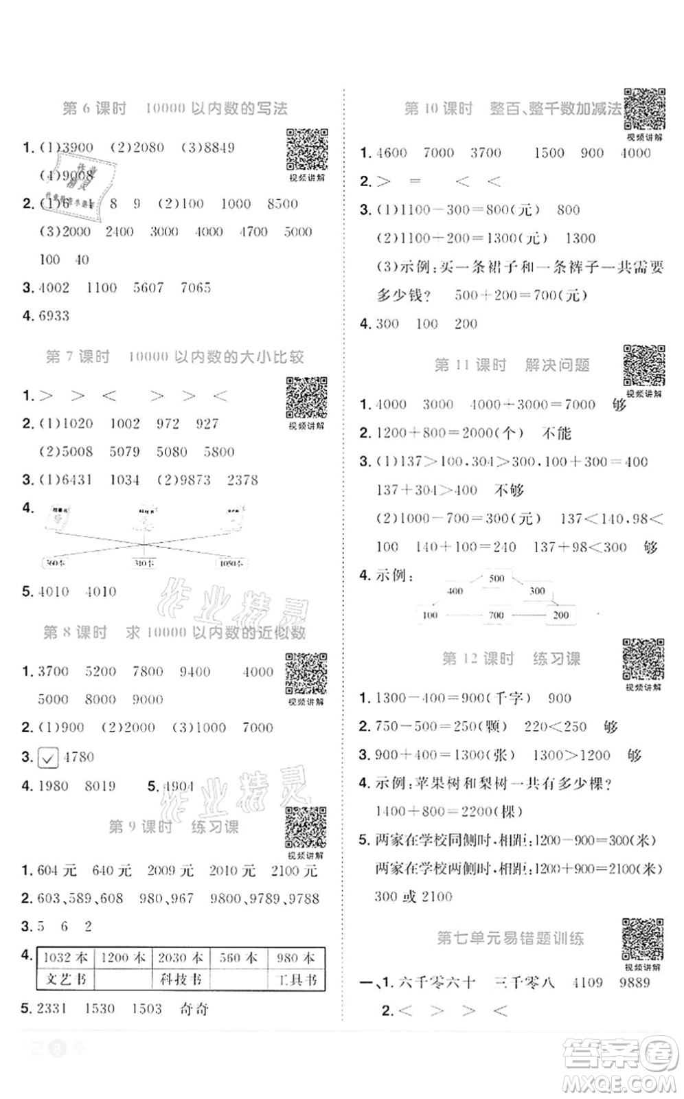 浙江教育出版社2022陽光同學(xué)課時(shí)達(dá)標(biāo)訓(xùn)練二年級(jí)數(shù)學(xué)下冊(cè)R人教版浙江專版答案