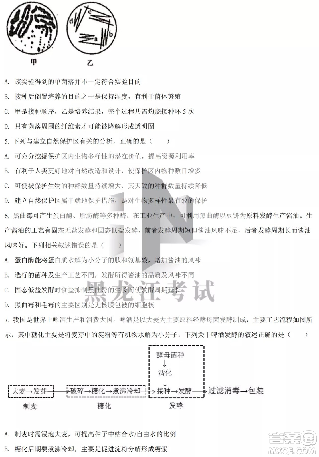 大慶實(shí)驗(yàn)中學(xué)實(shí)驗(yàn)一部2020級(jí)高二下學(xué)期4月階段性質(zhì)量檢測生物學(xué)試題及答案